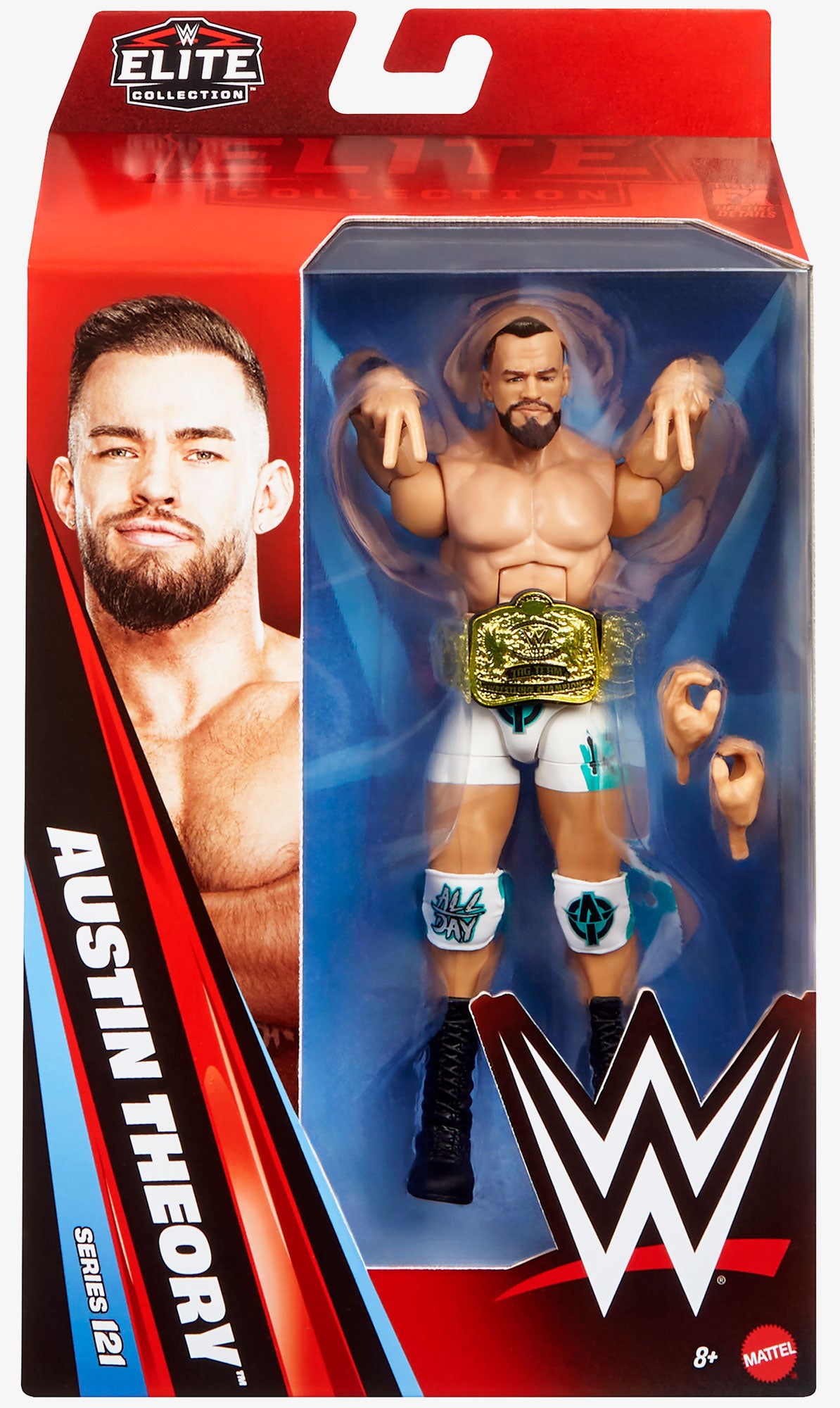 WWE Elite Collection: Action Figure Austin Theory Con Accessori – Serie Elite, Altezza 15cm, Tecnologia TrueFX, 25 Punti Articolati