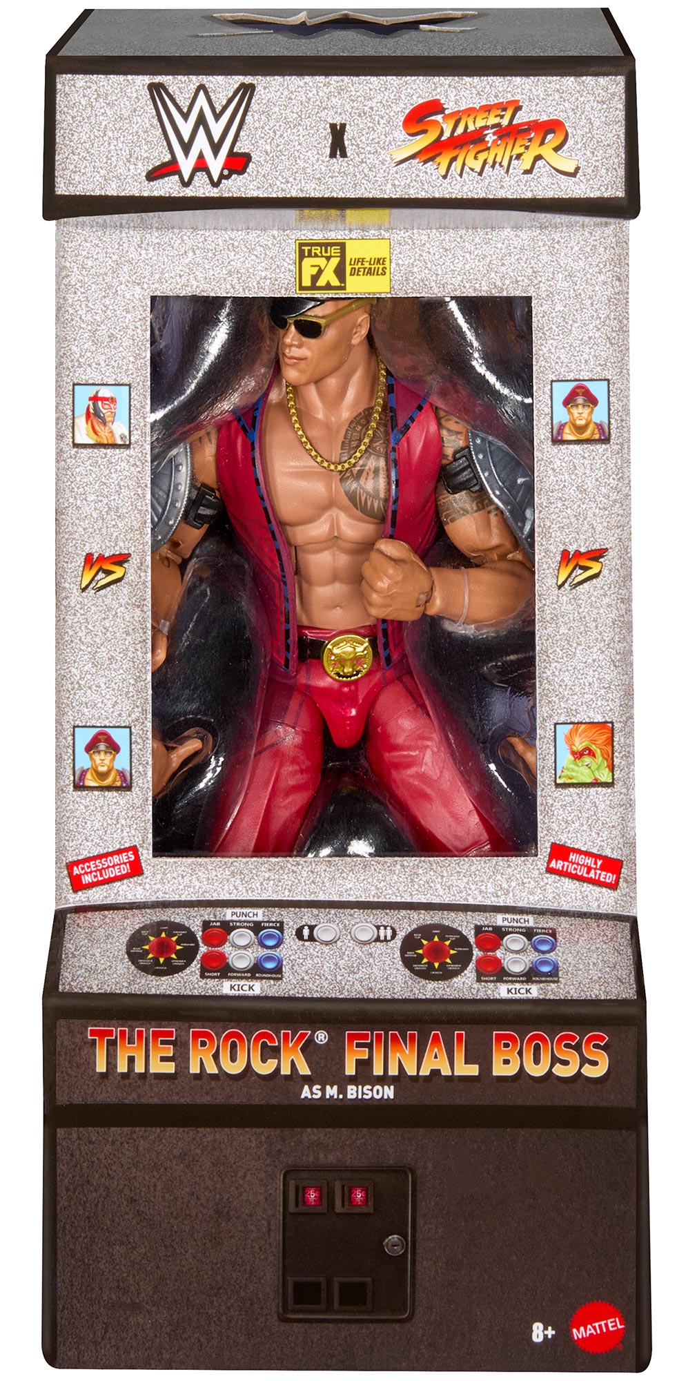 The Rock Final Boss as M Bison WWE Elite Collection x Street