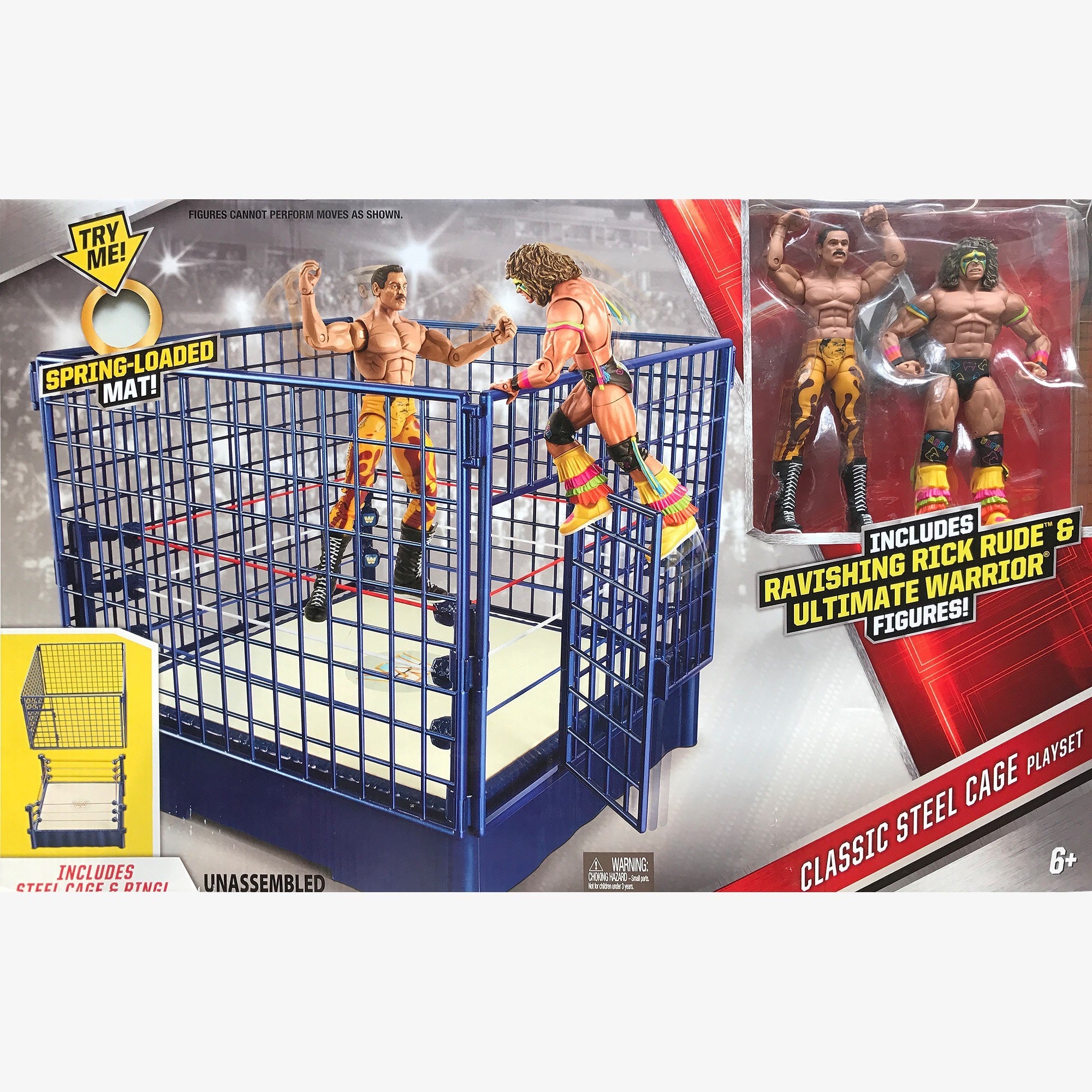 Steel Cage Playset for Figures Toy Company Wrestling Ring