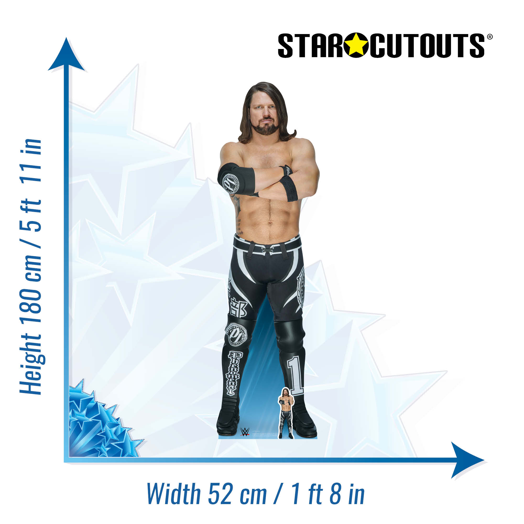 AJ Styles WWE Cardboard Cut Out