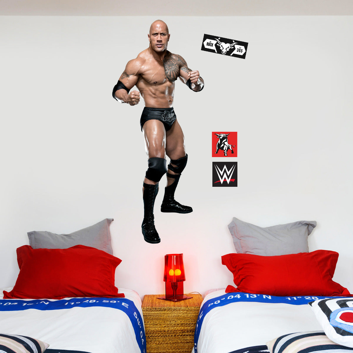 The Rock WWE Decal 2 + Bonus Wall Sticker Set