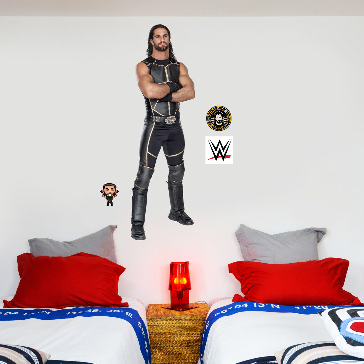 Seth Rollins WWE Decal 2 + Bonus Wall Sticker Set