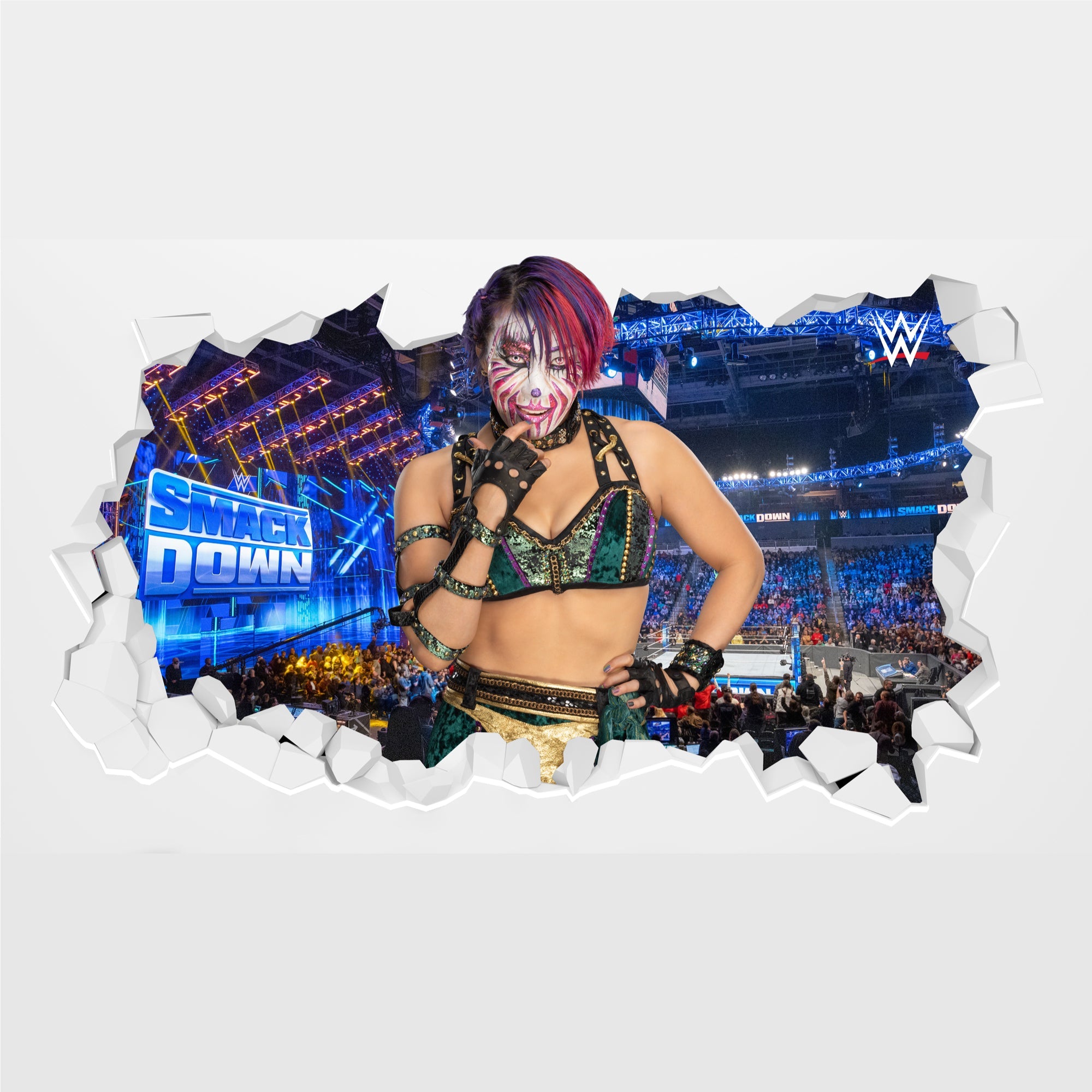 Asuka WWE Broken Wall Sticker
