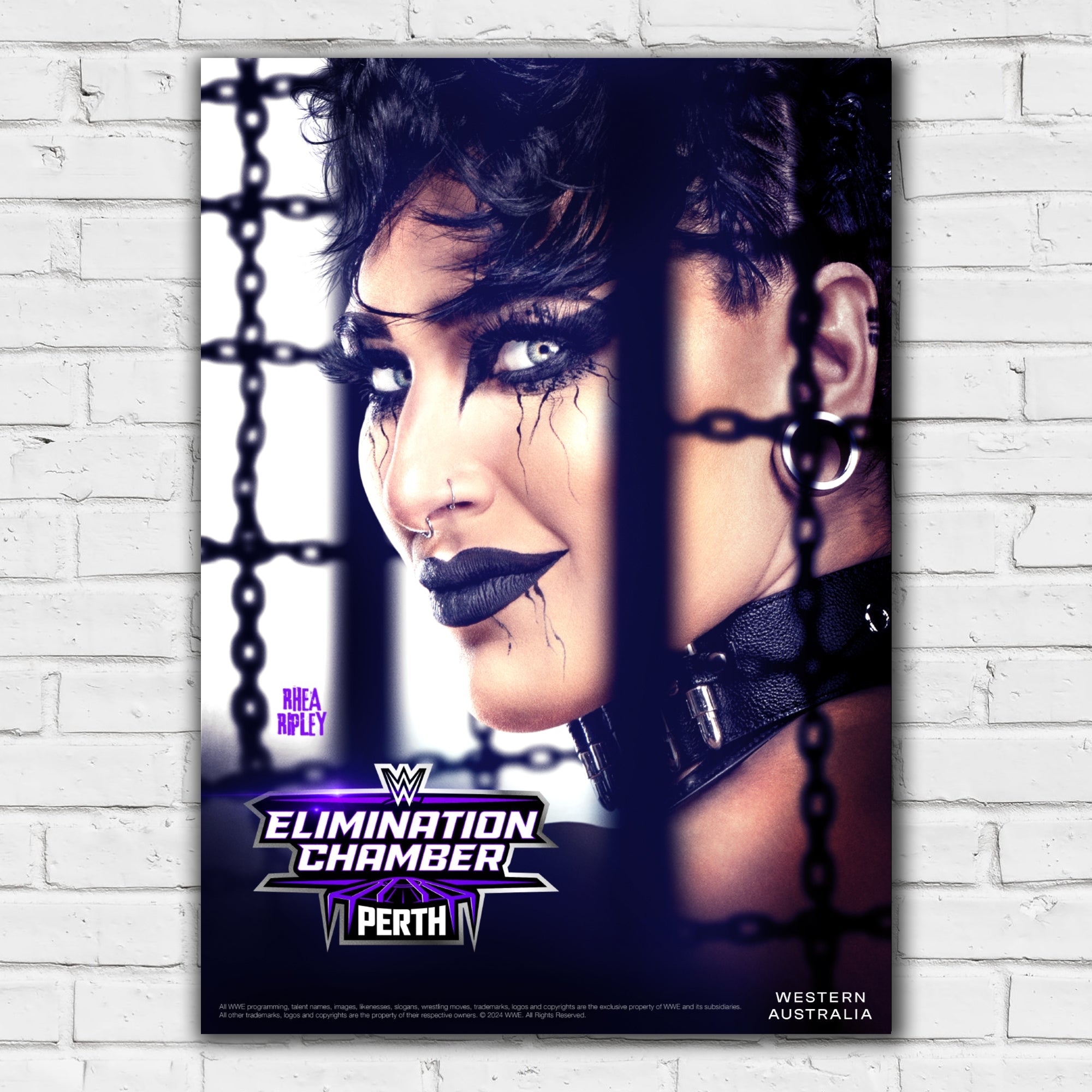 WWE Elimination Chamber Rhea Ripley Print Poster