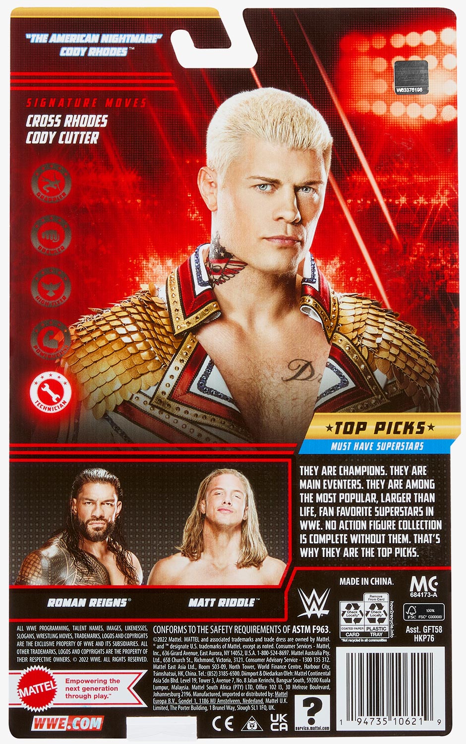 Cody Rhodes WWE Basic Top Picks 2023 Series