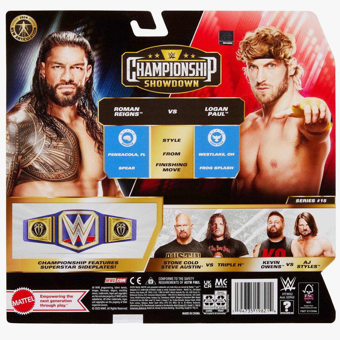 Roman Reigns & Logan Paul WWE Championship Showdown 2-Pack Series #15