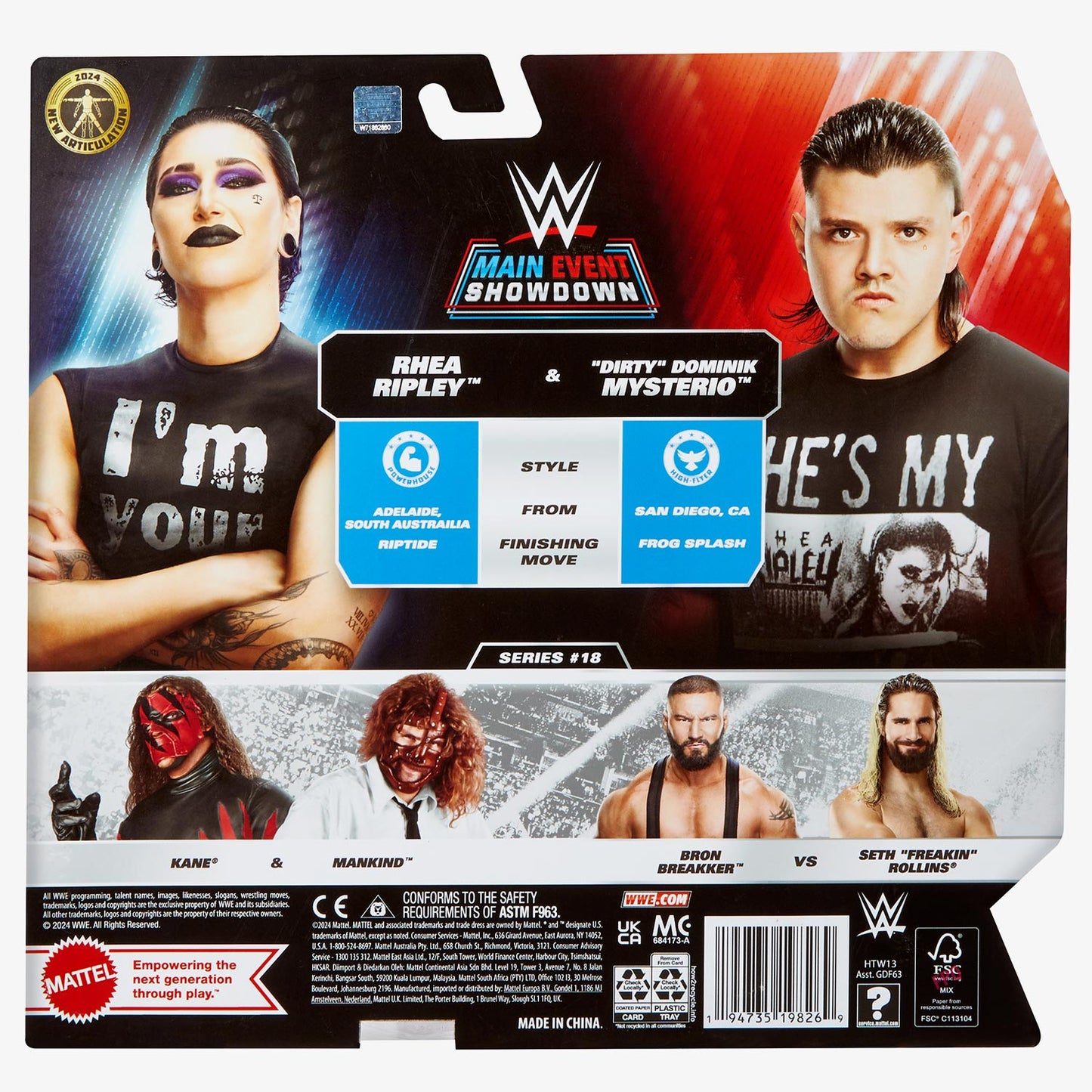 Rhea Ripley & "Dirty" Dominik Mysterio WWE Main Event Showdown Series #18 (2-Pack)