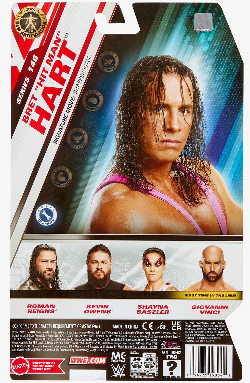 Bret "Hit Man" Hart WWE Basic Series #146 (Signed Edition)