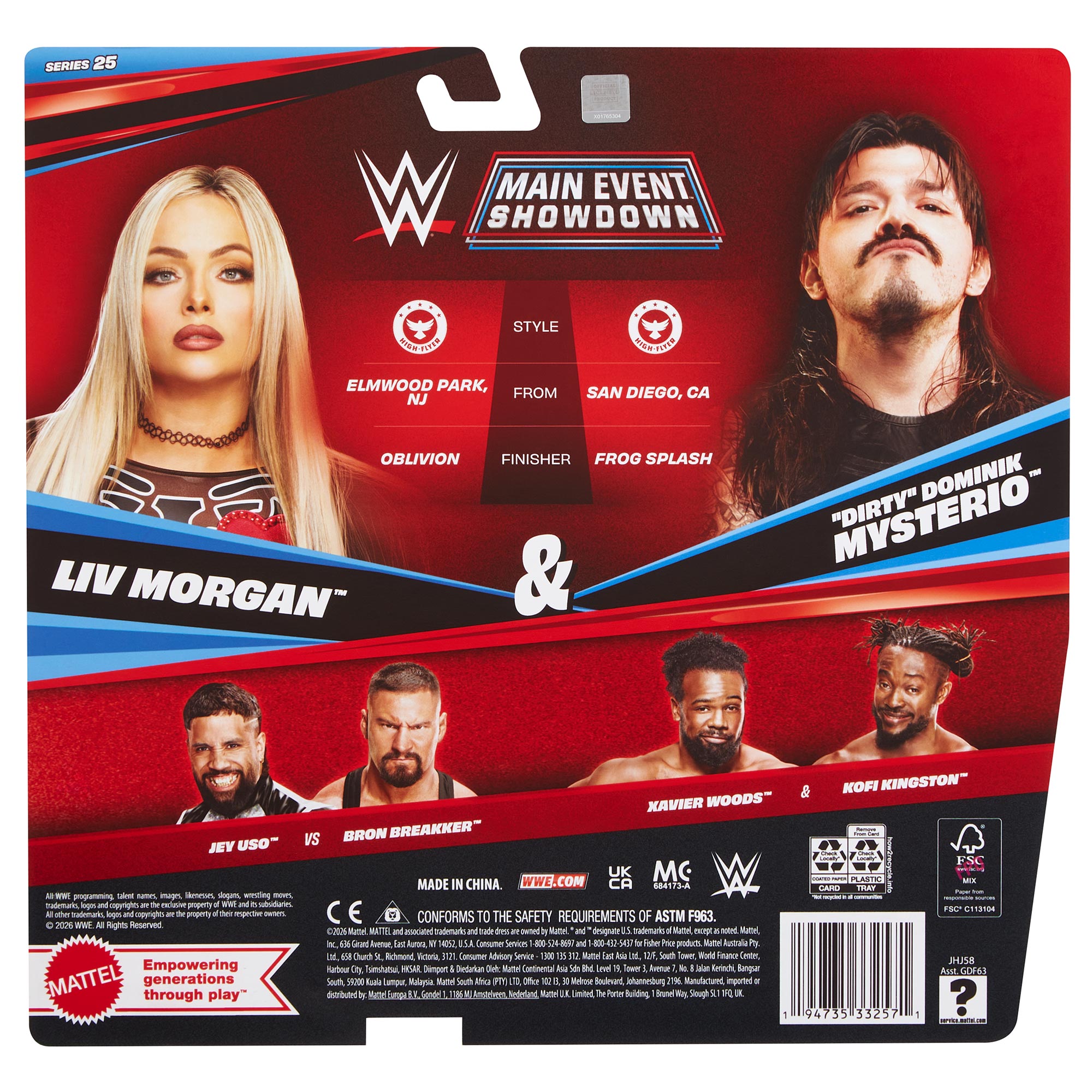 Liv Morgan & "Dirty" Dominik Mysterio WWE Main Event Showdown Series #25 (2-Pack)