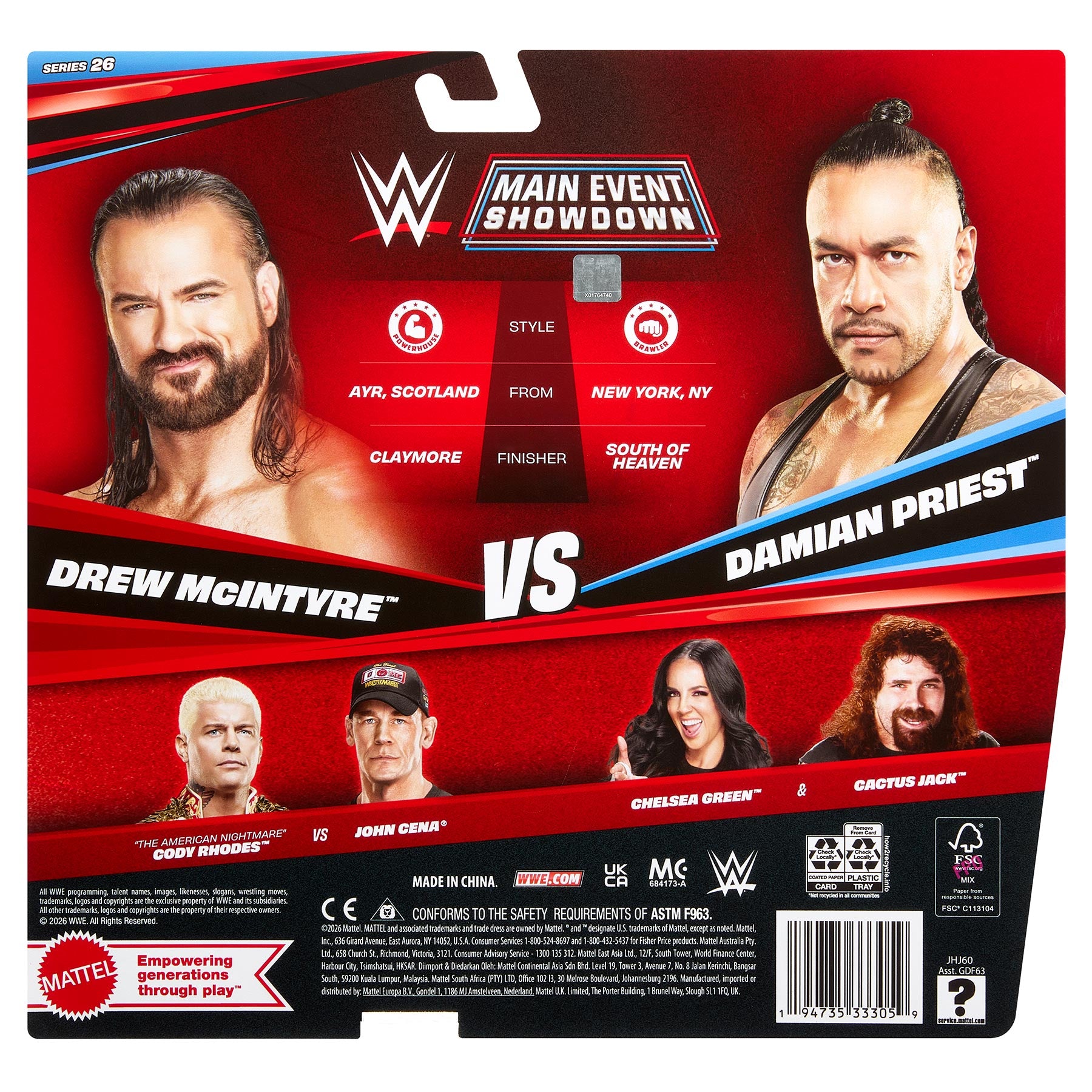 Drew McIntyre vs Damian Priest WWE Main Event Showdown Series #26 (2-Pack)