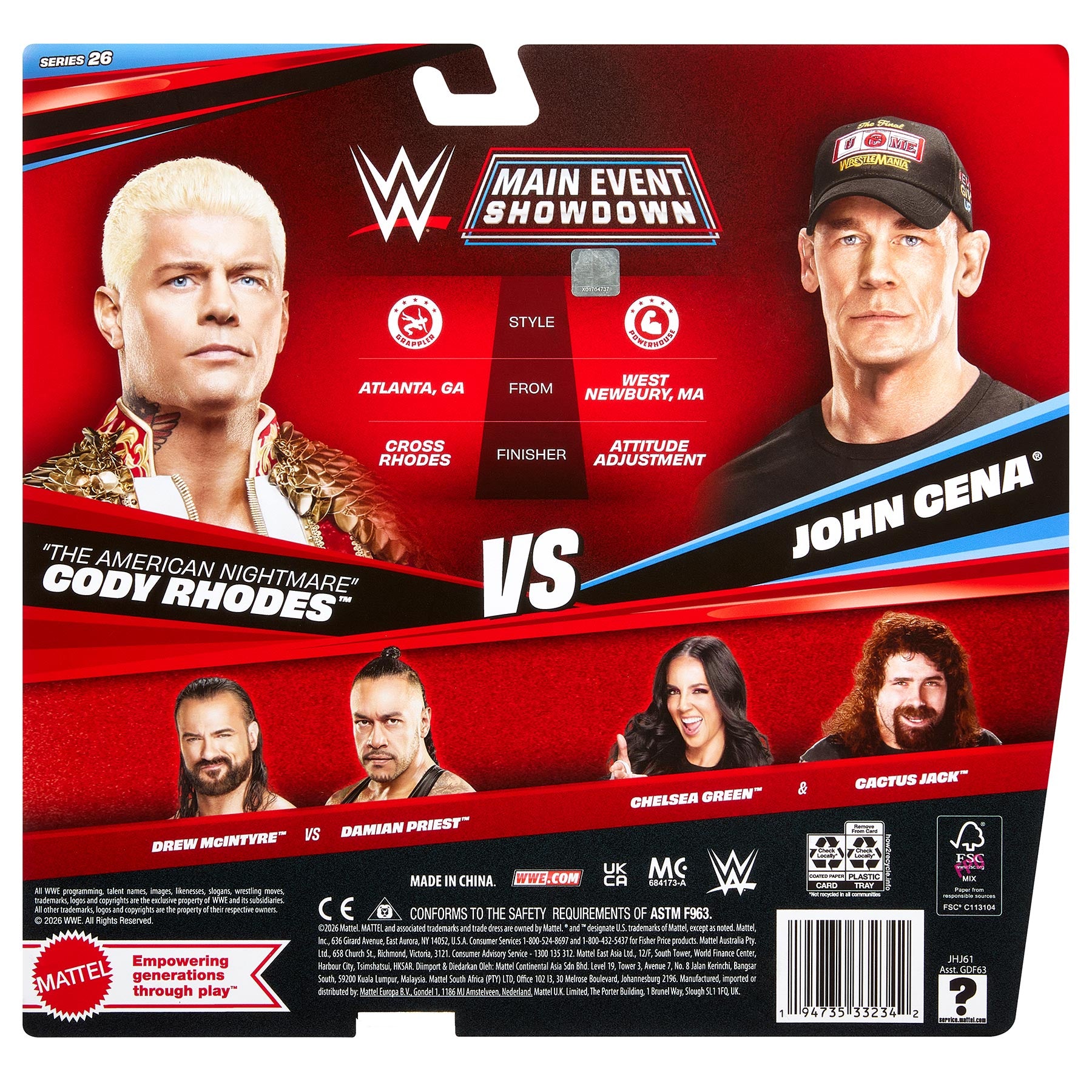 Cody Rhodes vs John Cena WWE Main Event Showdown Series #26 (2-Pack)