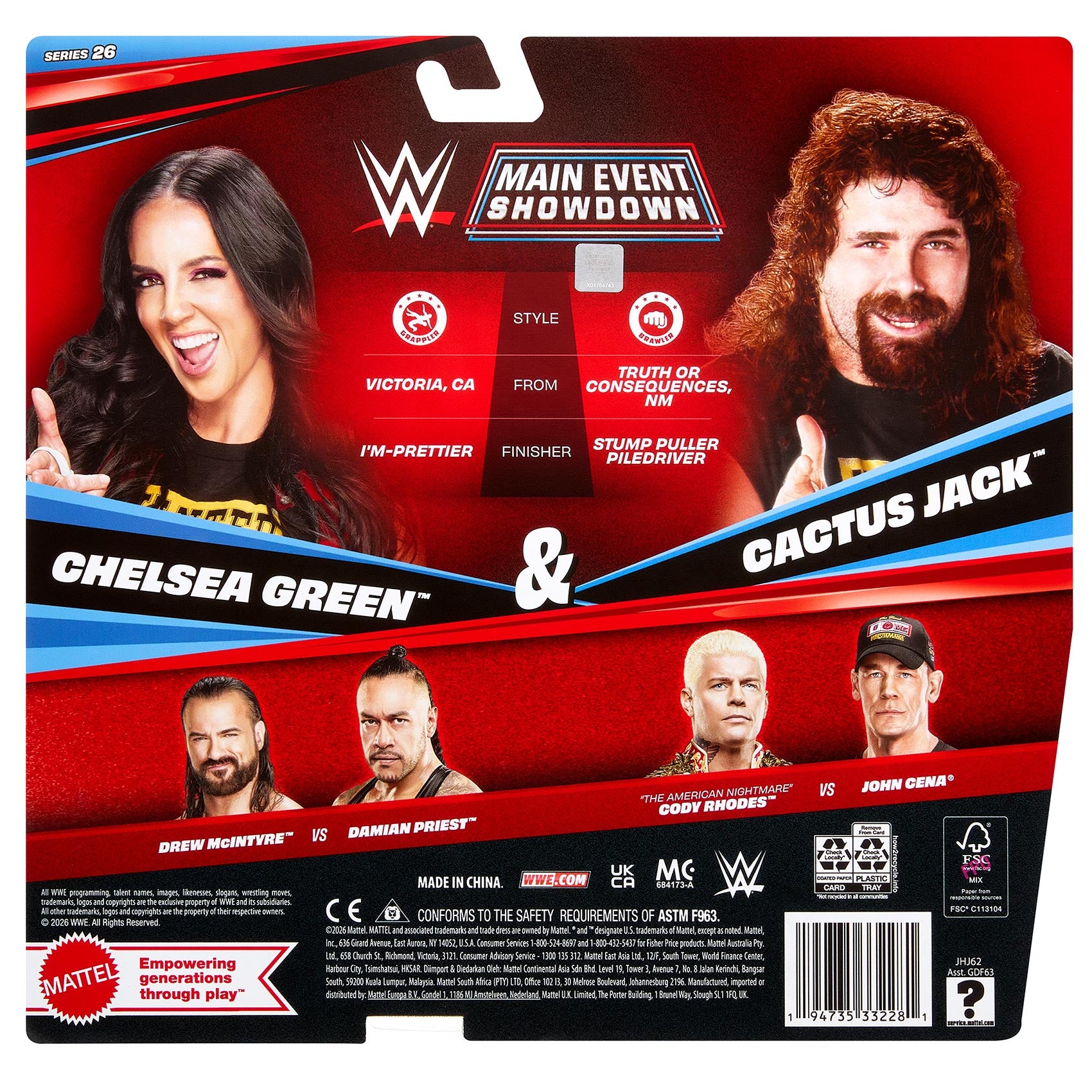 Chelsea Green & Cactus Jack WWE Main Event Showdown Series #26 (2-Pack)