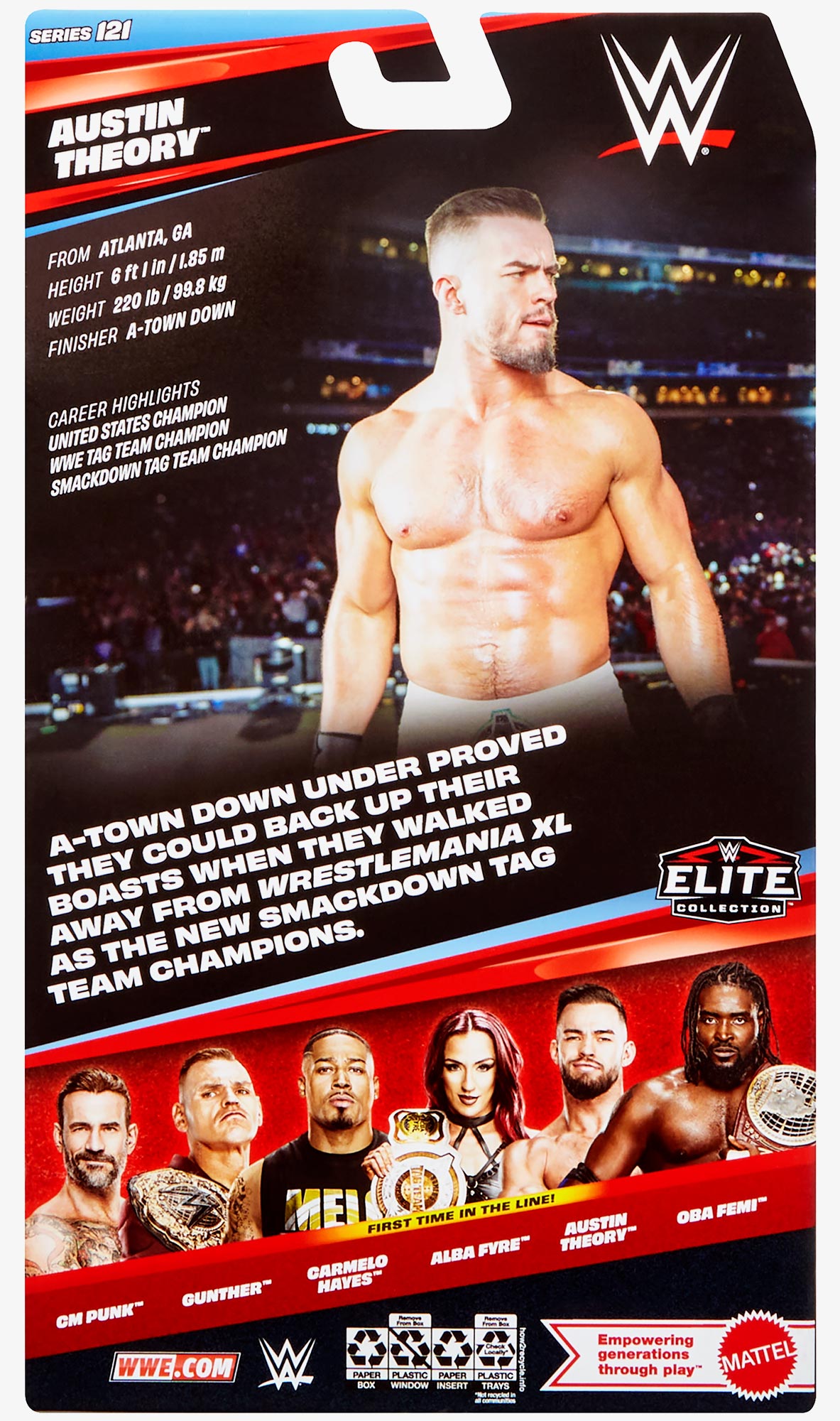 Mattel WWE Elite Figure and Accessories, Series #110 Austin Theory, 6 Inches, Collectible with 25 Joint Points and Interchangeable Hands Mattel WWE Elite Figure and Accessories, Series #110 Austin Theory, 6 Inches, Collectible with 25 Joint Points and Interchangeable Hands