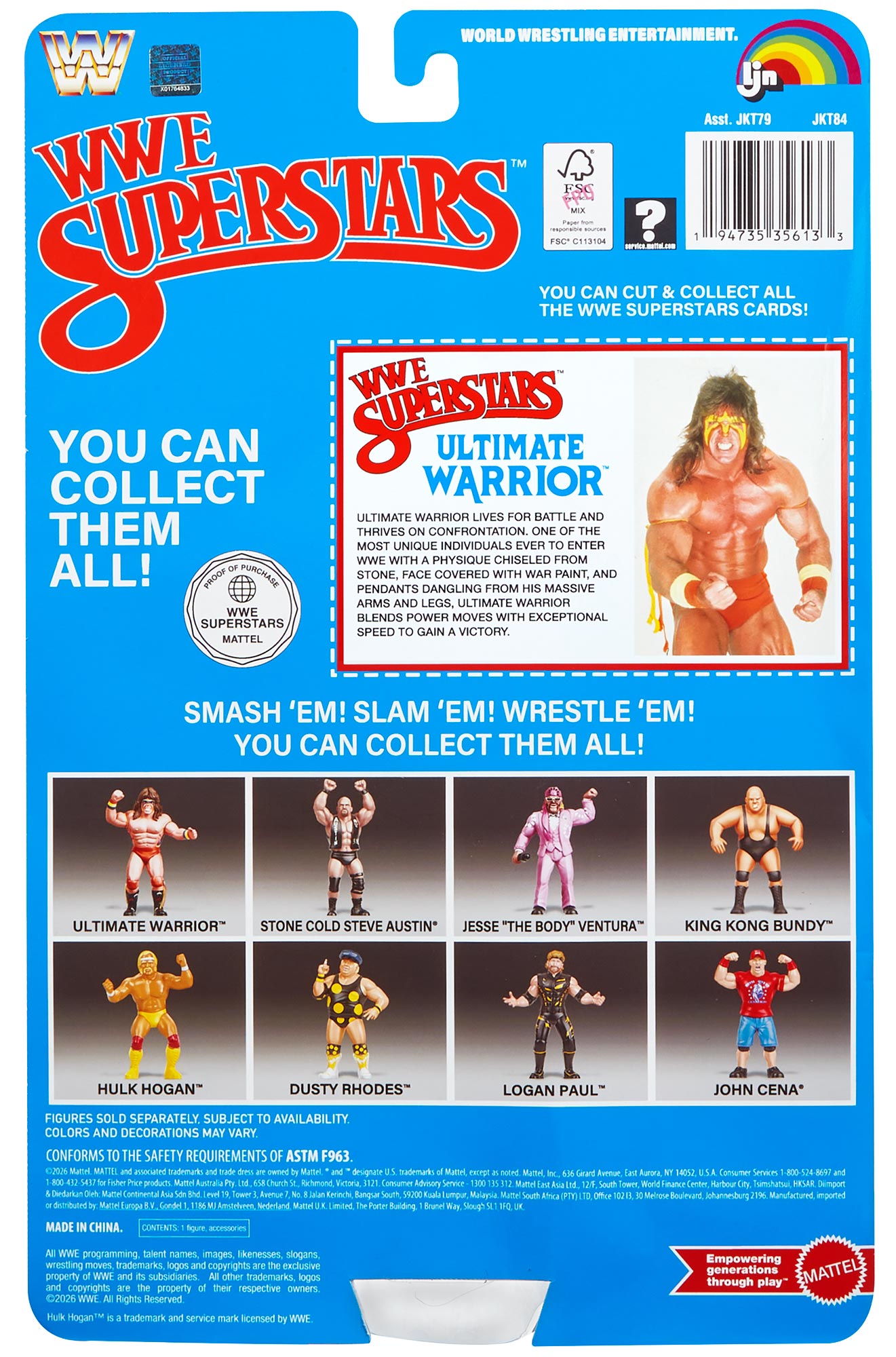 Ultimate Warrior LJN WWE Superstars Series #2 (Black card)