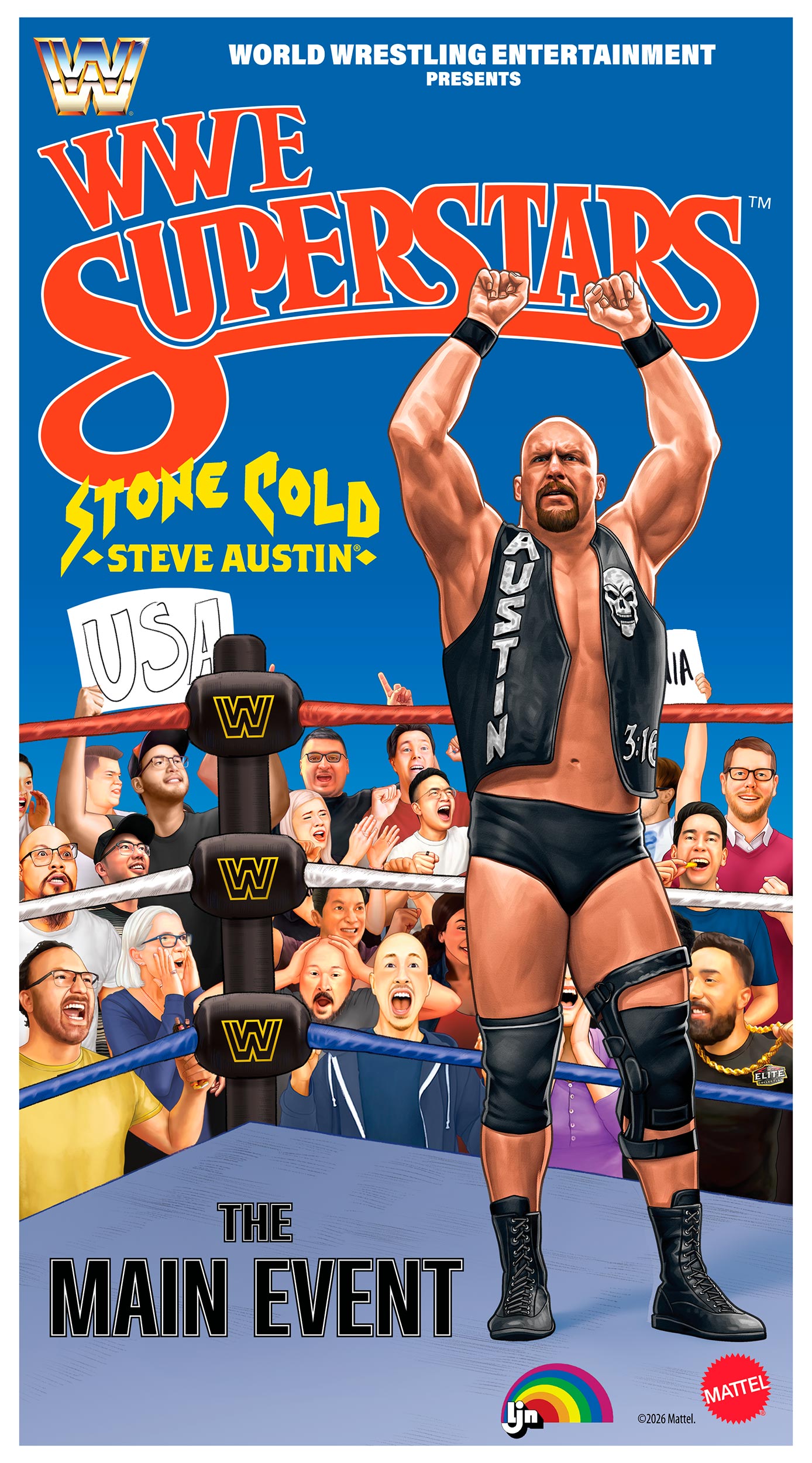 "Stone Cold" Steve Austin LJN WWE Superstars Series #2 (Black card)