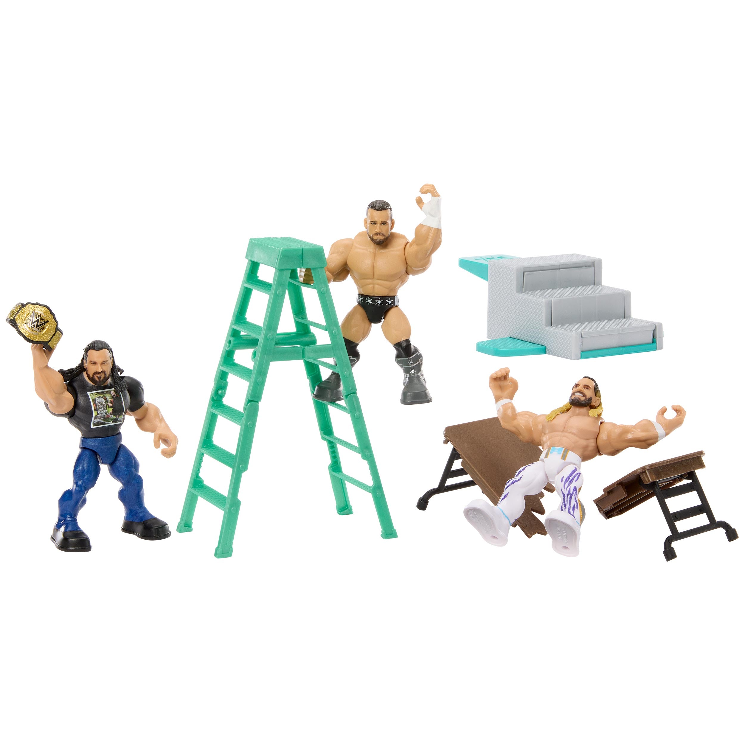 WWE Knuckle Crunchers (3-Pack with Accessories)