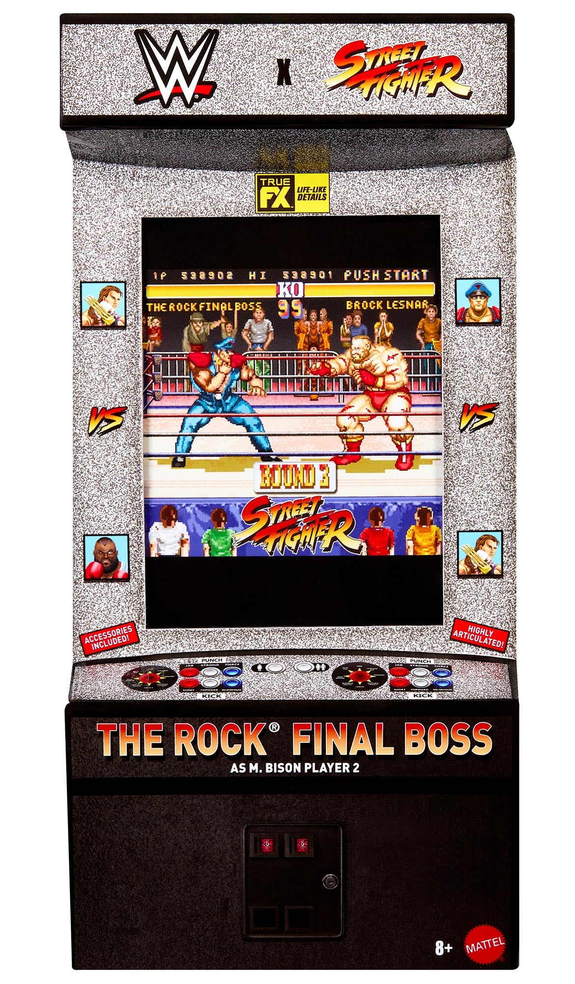 The Rock as M Bison Player 2 WWE Elite Collection x Street Fighter Series #4