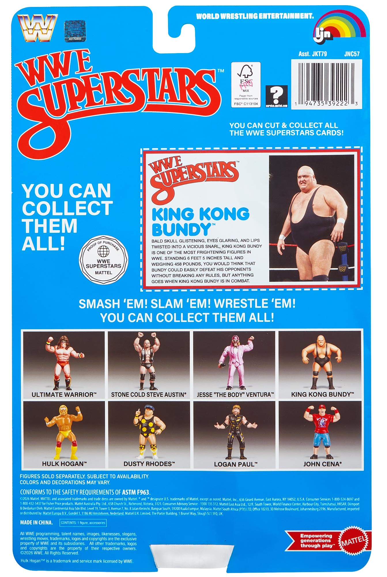 King Kong Bundy LJN WWE Superstars Series #2 (Black card