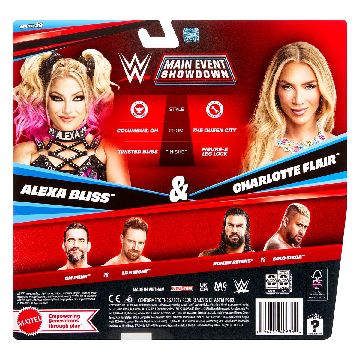 Alexa Bliss & Charlotte Flair WWE Main Event Showdown Series #29 (2-Pack)