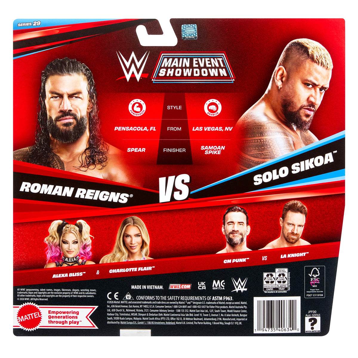Roman Reigns vs Solo Sikoa WWE Main Event Showdown Series #29 (2-Pack)