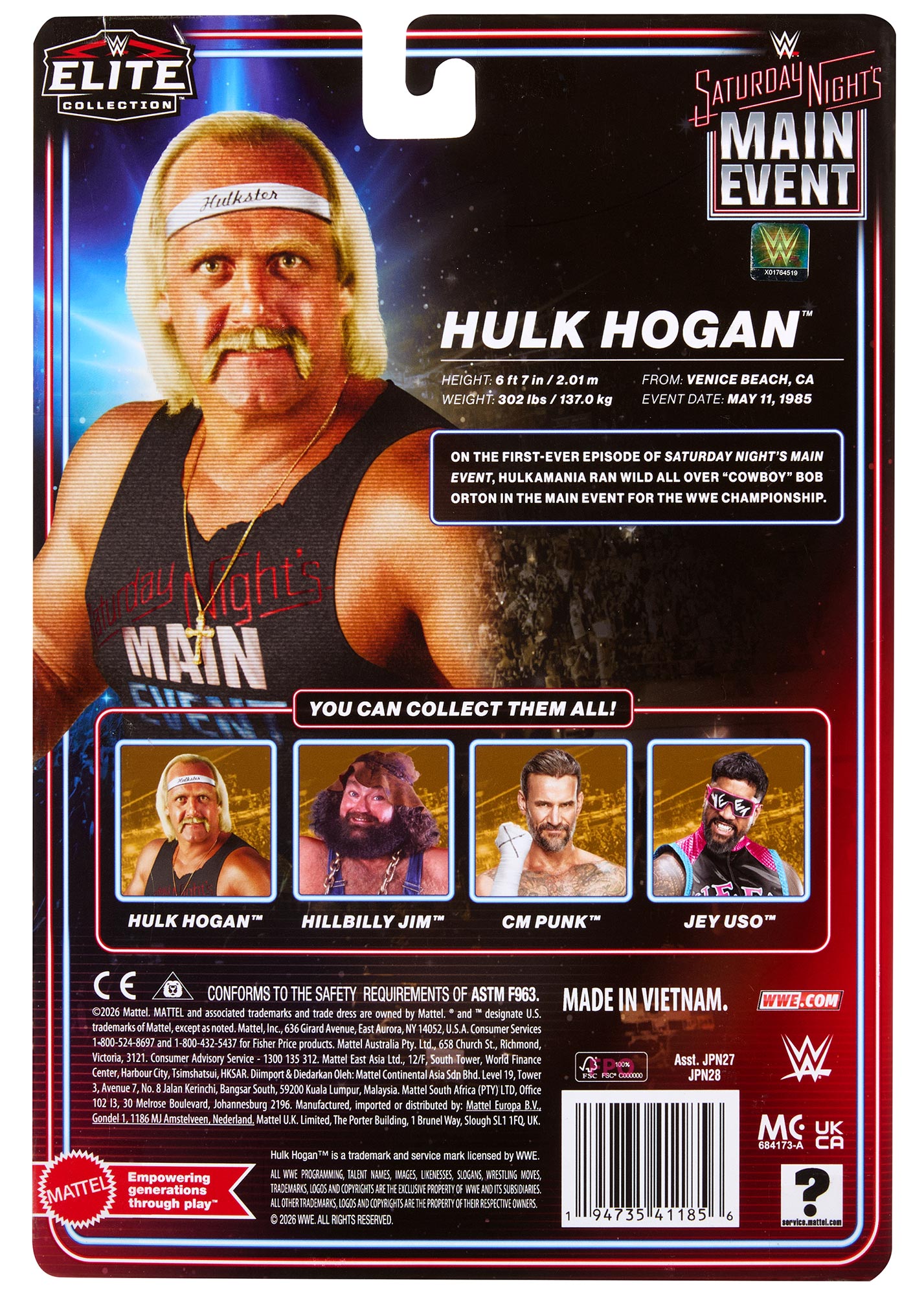 Hulk Hogan WWE Saturday Night’s Main Event Elite Collection Series #1