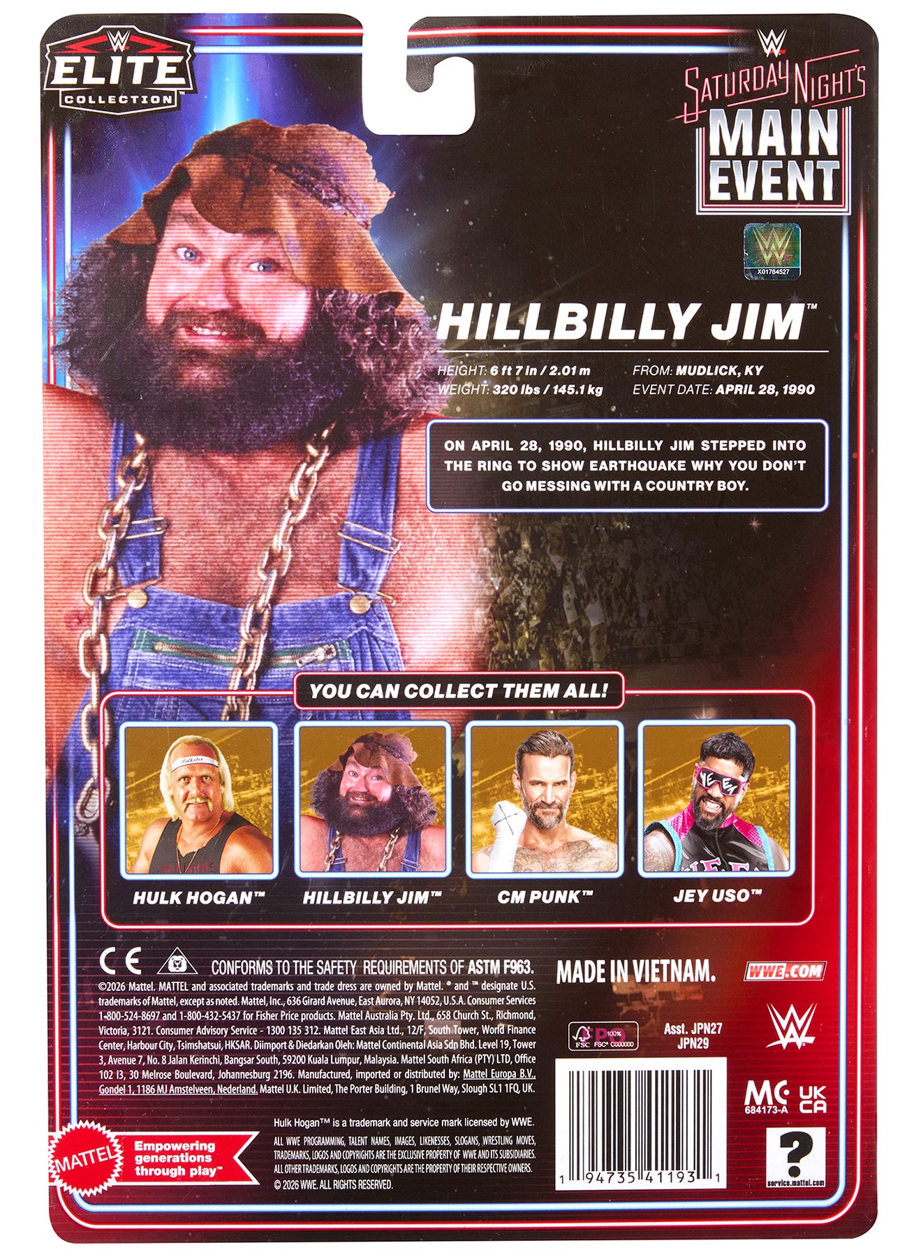 Hillbilly Jim WWE Saturday Night’s Main Event Elite Collection Series #1