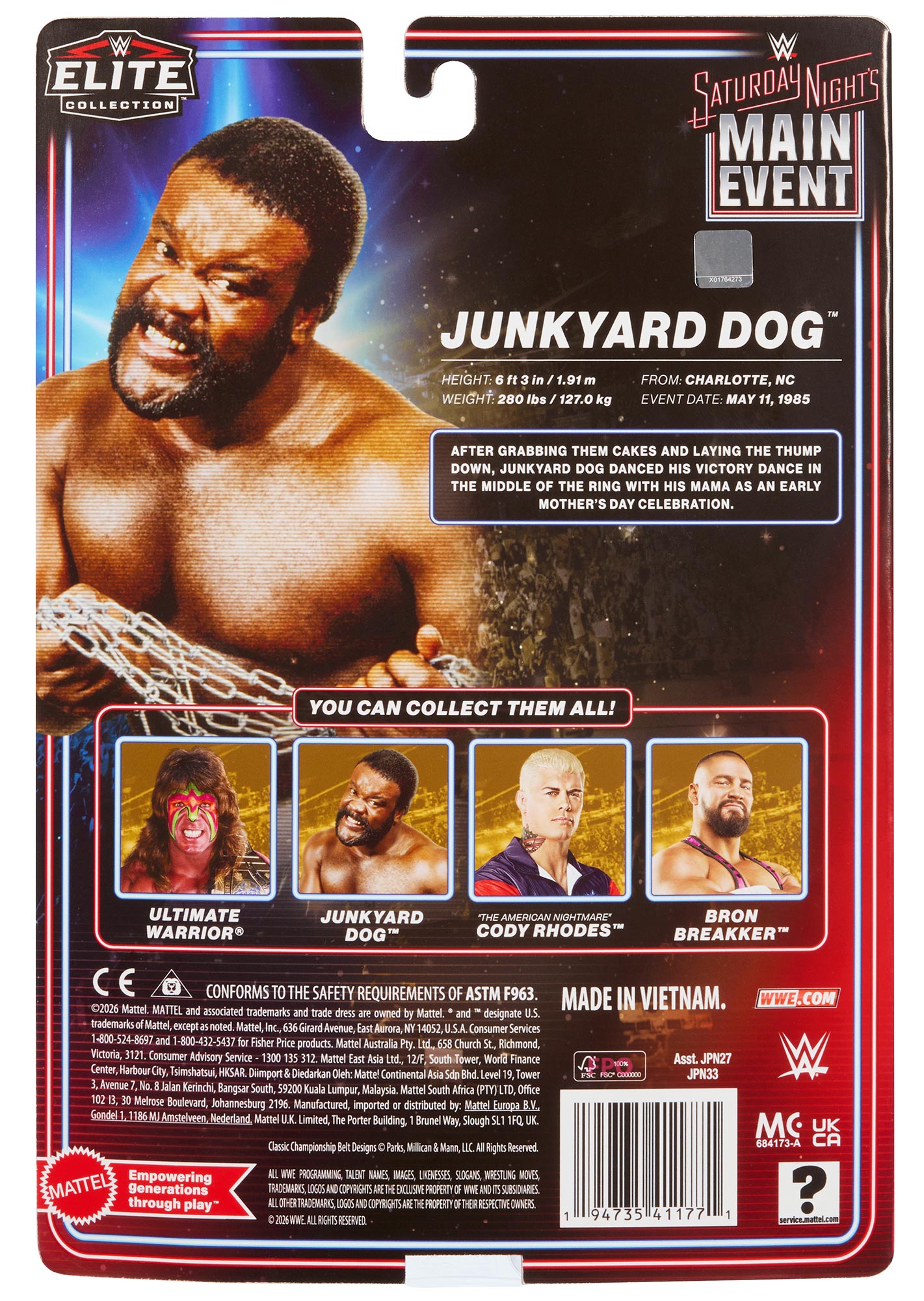 Junkyard Dog WWE Saturday Night’s Main Event Elite Collection Series #2