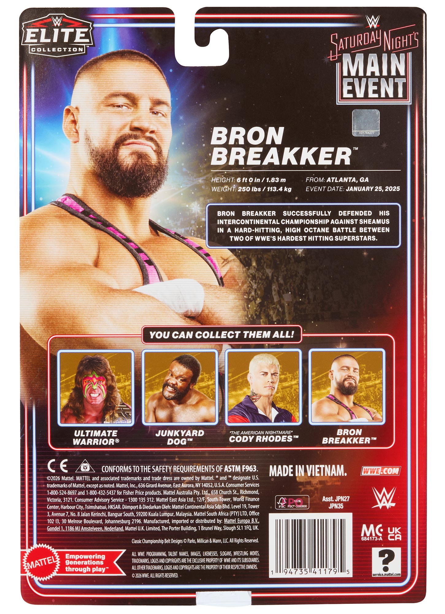 Bron Breakker WWE Saturday Night's Main Event Elite Collection Series #2
