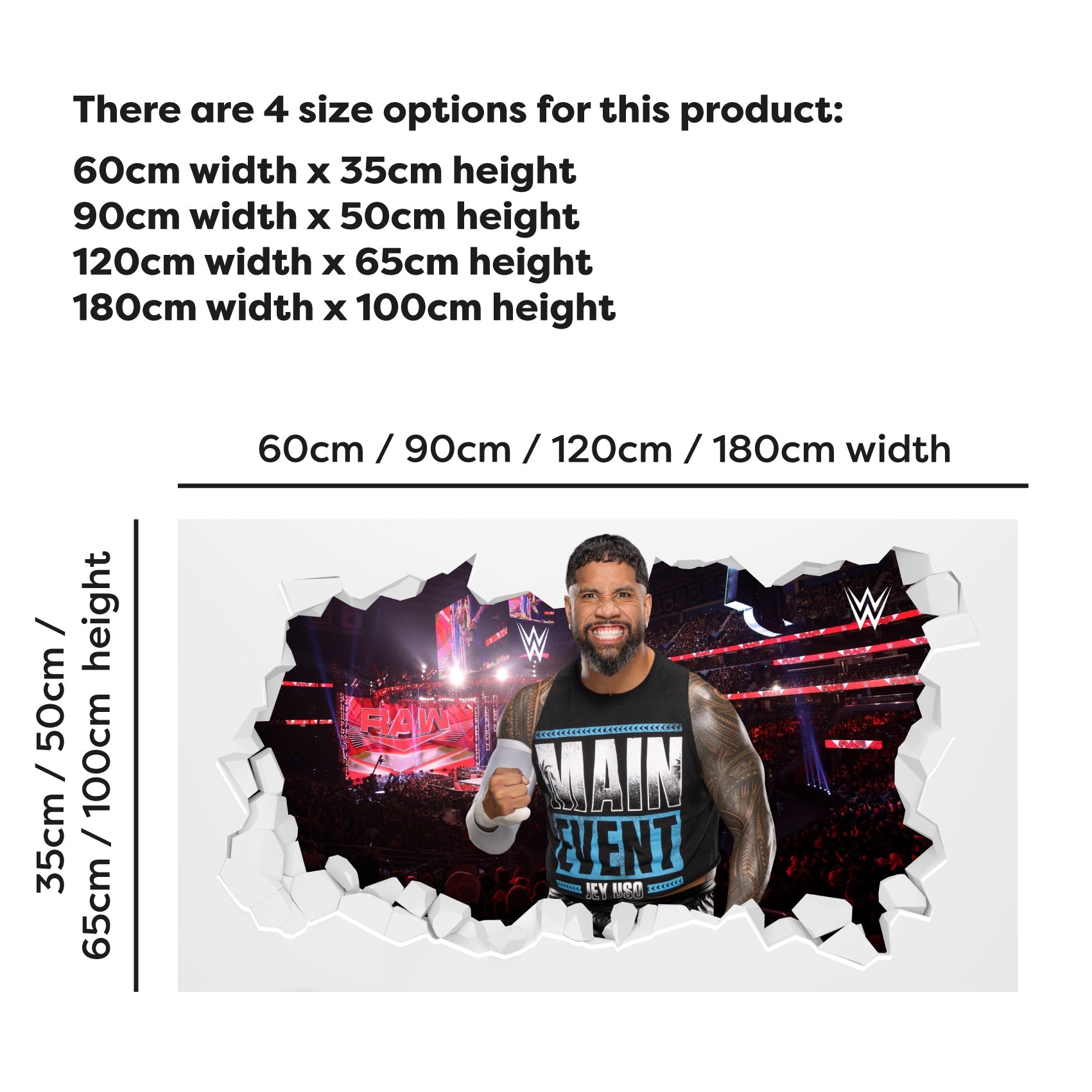 Jey Uso WWE Broken Wall Sticker