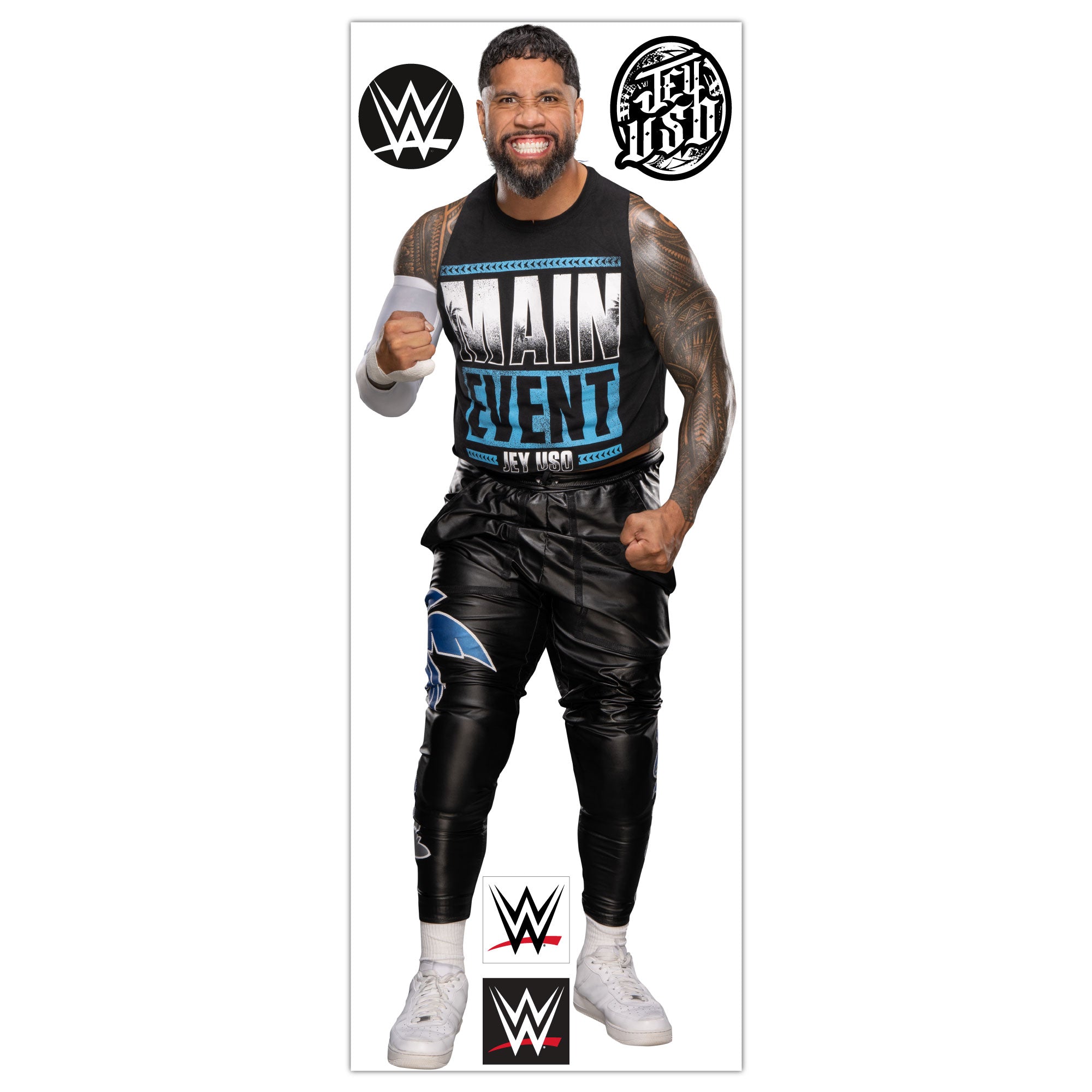 Jey Uso WWE Decal + Bonus Wall Sticker Set