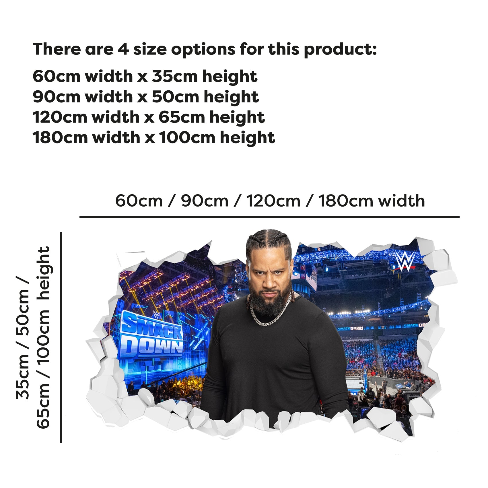 Jimmy Uso WWE Broken Wall Sticker