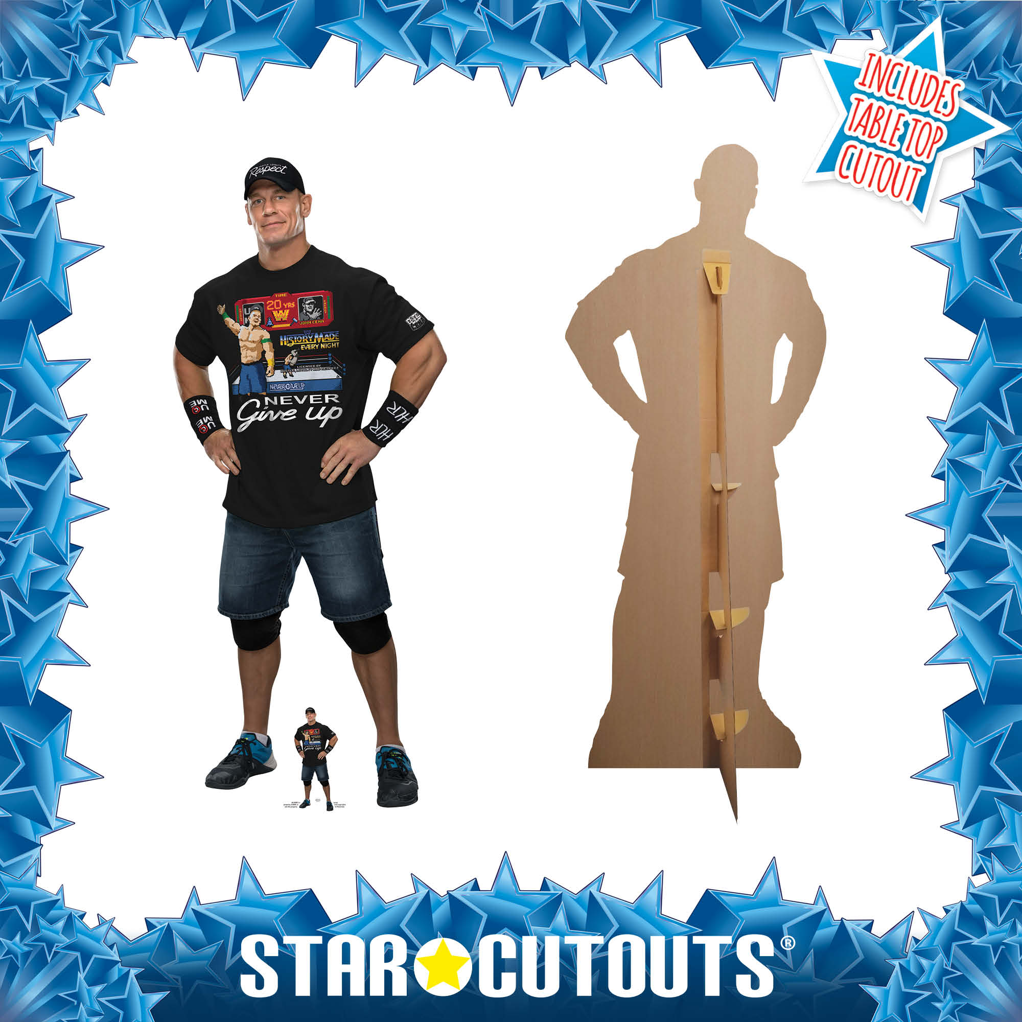John Cena WWE Cardboard Cut Out (Black T-Shirt)
