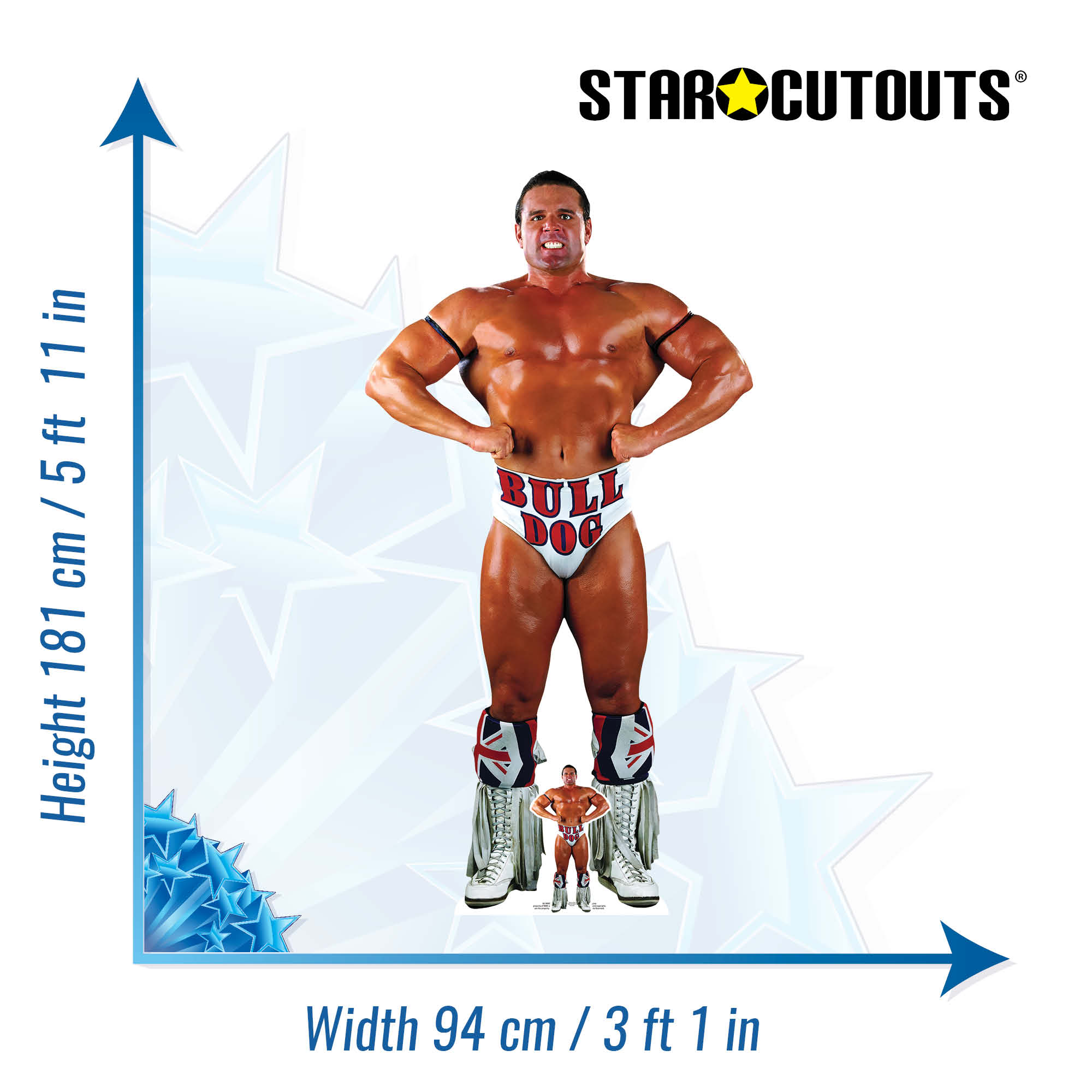 British Bulldog WWE Cardboard Cut Ou