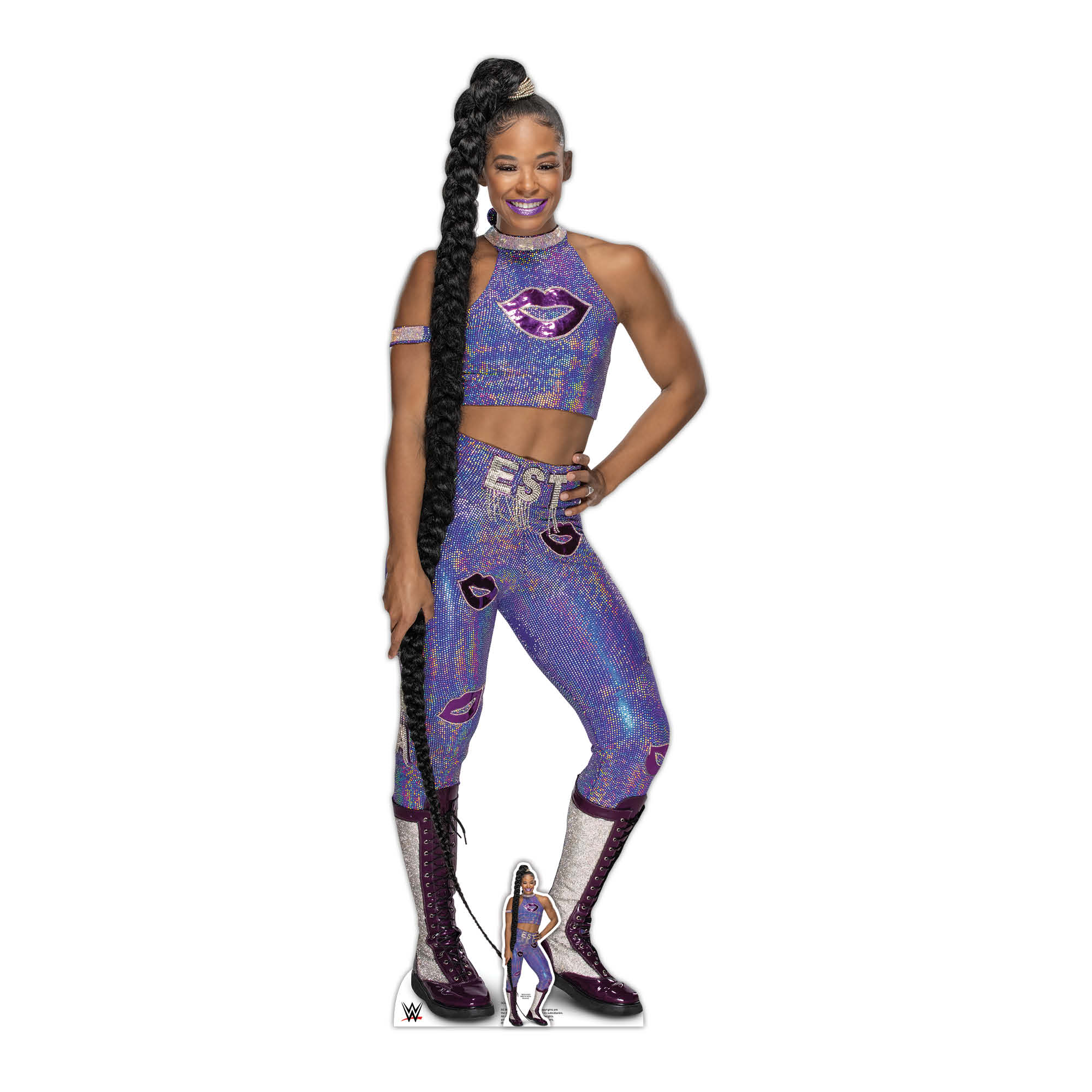 Bianca Belair Purple Outfit WWE Cardboard Cut Out 1