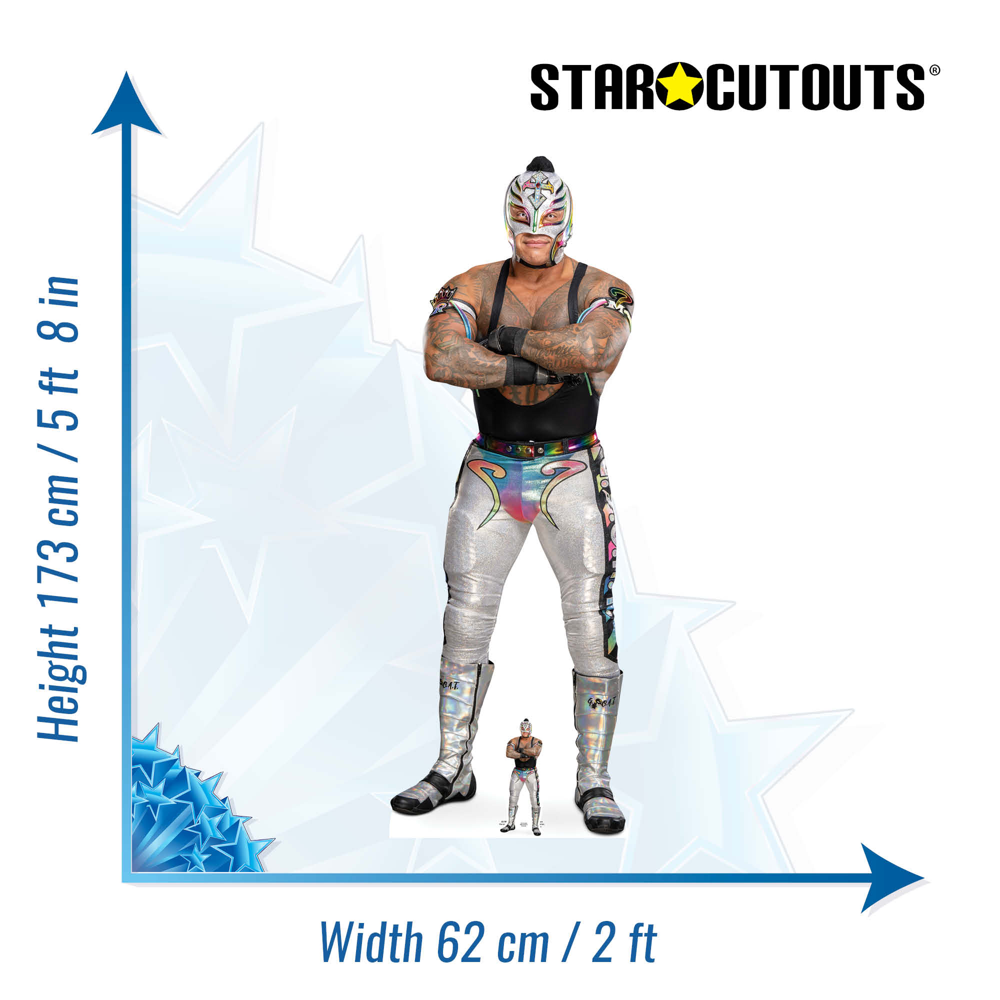Rey Mysterio WWE Cardboard Cut (Silver)