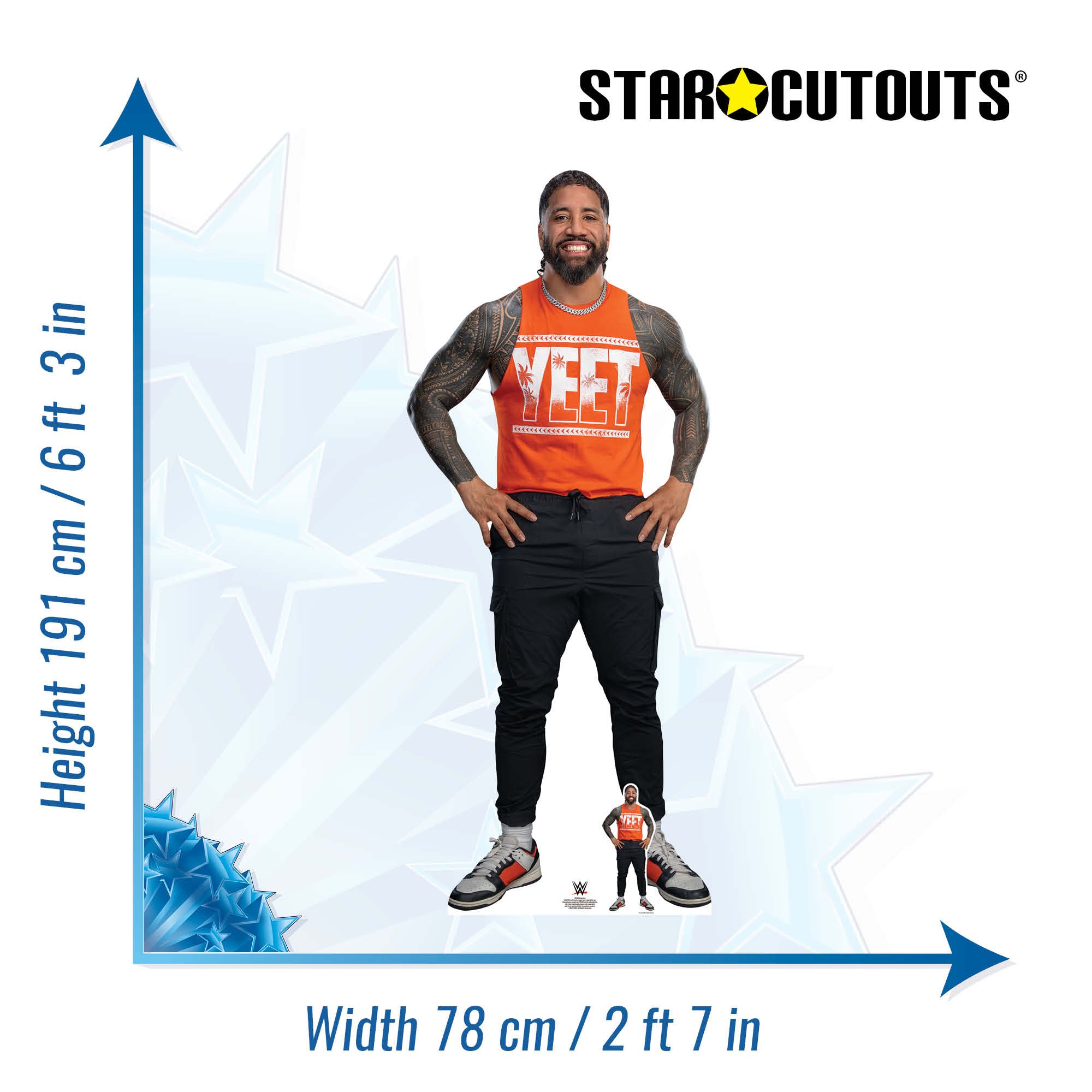 Jey Uso WWE Cardboard Cut Out (Yeet T-Shirt)