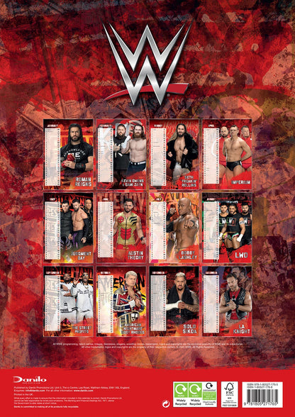 WWE Mens 2024 A3 Calendar