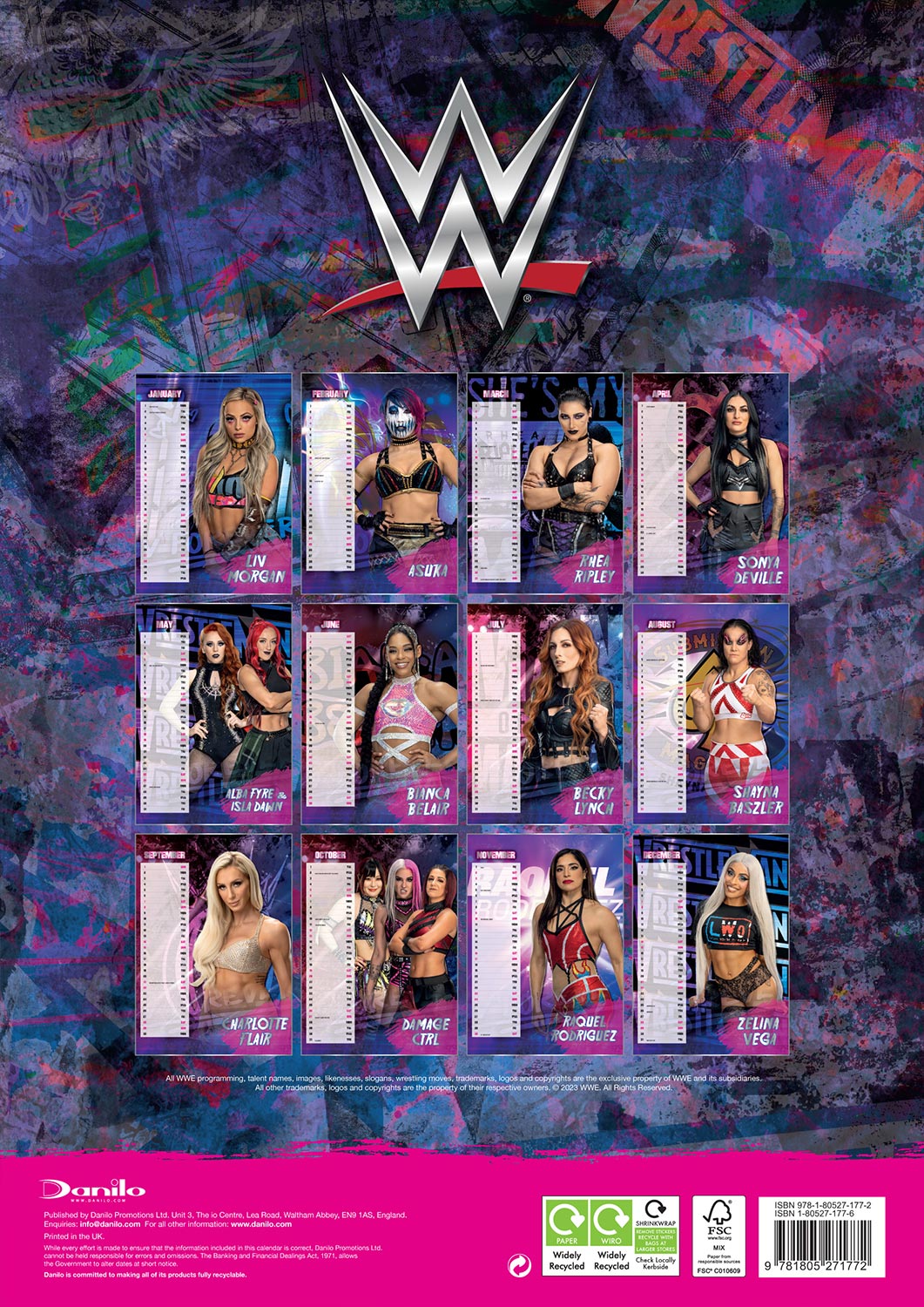 WWE Women S Superstars 2024 A3 Calendar Wrestlingshop Com   WWE 2024 Womens Calendar A 