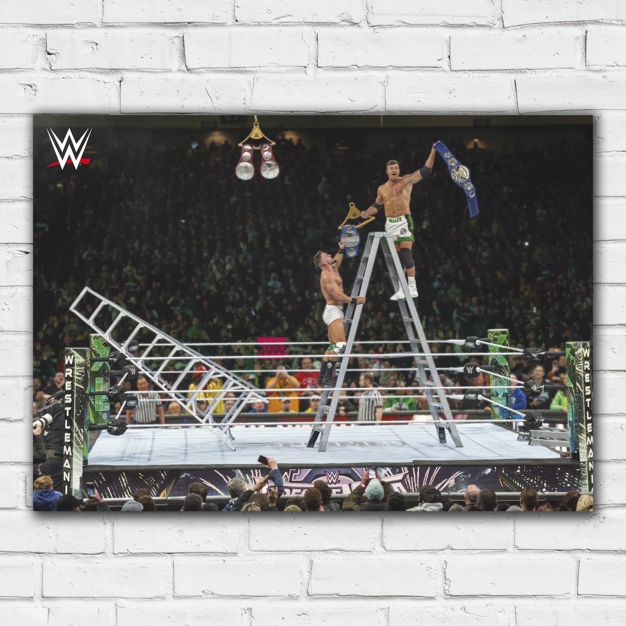 Grayson Waller & Austin Theory Ladder Match WWE Print  Poster