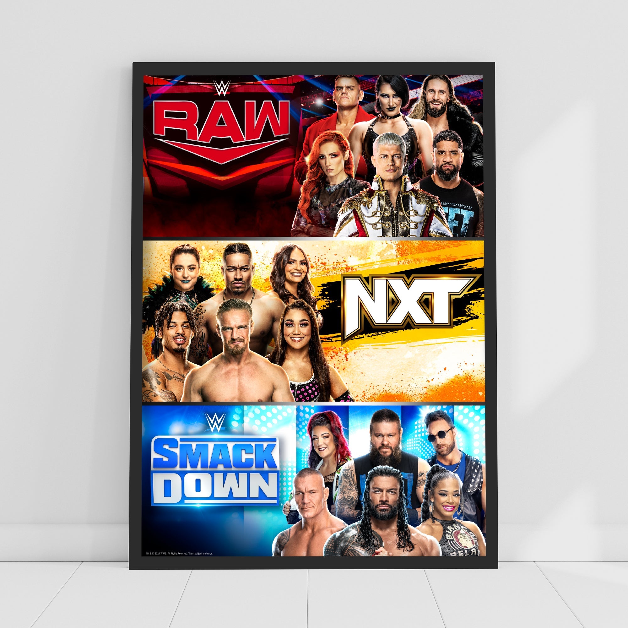 WWE Group Weekly Programming Print Poster