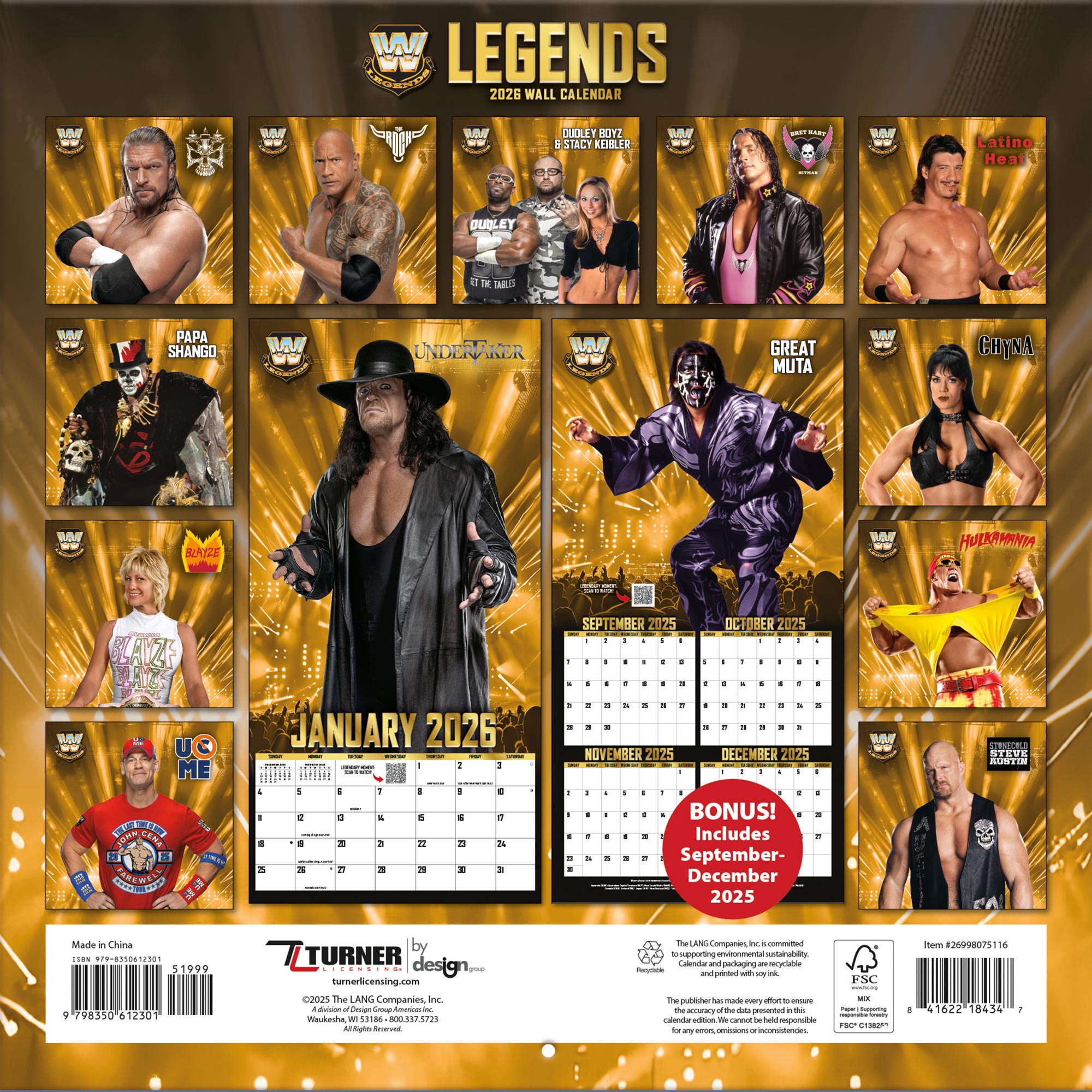 WWE Legends 2026 Calendar