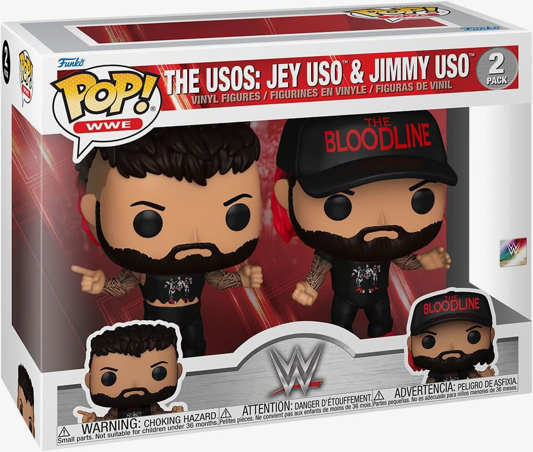 The Usos: Jey Uso & Jimmy Uso WWE POP Vinyl (Black attire) 2-Pack