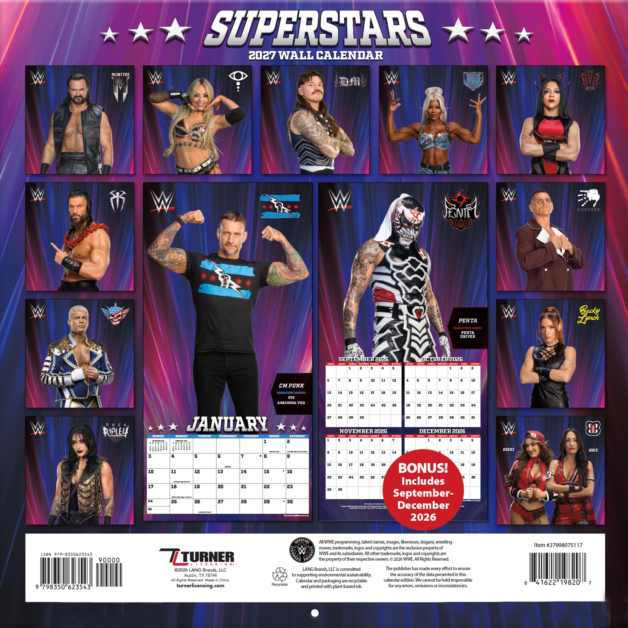 WWE Superstars 2027 Calendar