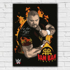 Bam Bam Bigelow Flames WWE Print Poster