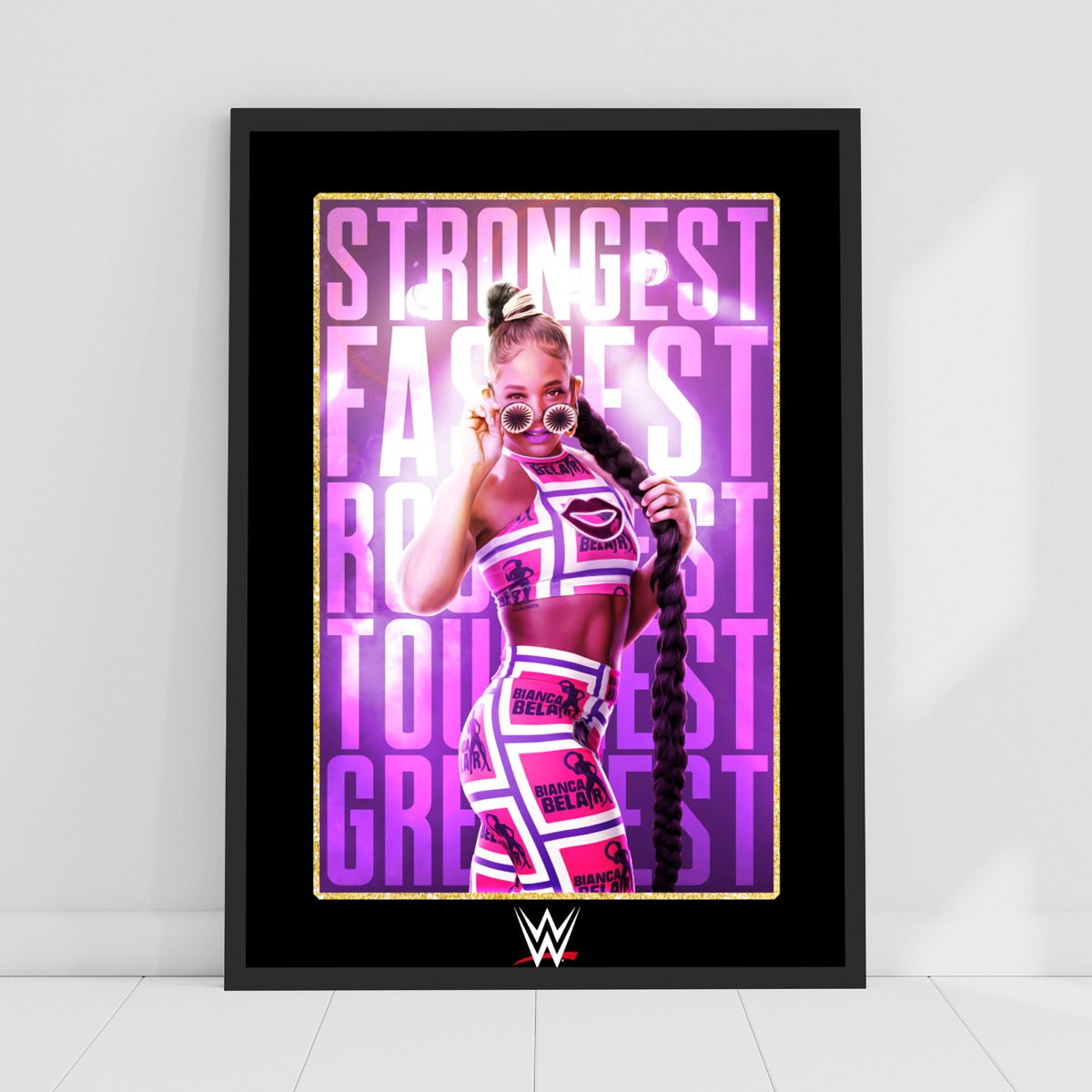 Bianca Belair Strongest Graphic WWE Print Poster