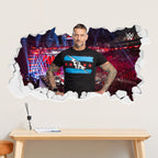 CM Punk WWE Broken Wall Sticker
