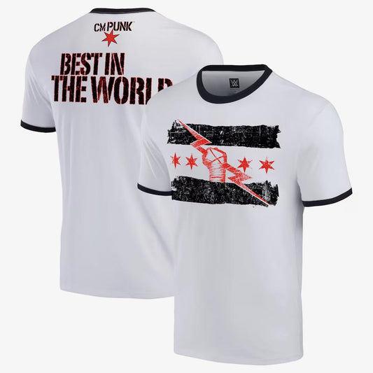CM Punk Best In The World Ringer - Men's WWE Retro T-Shirt