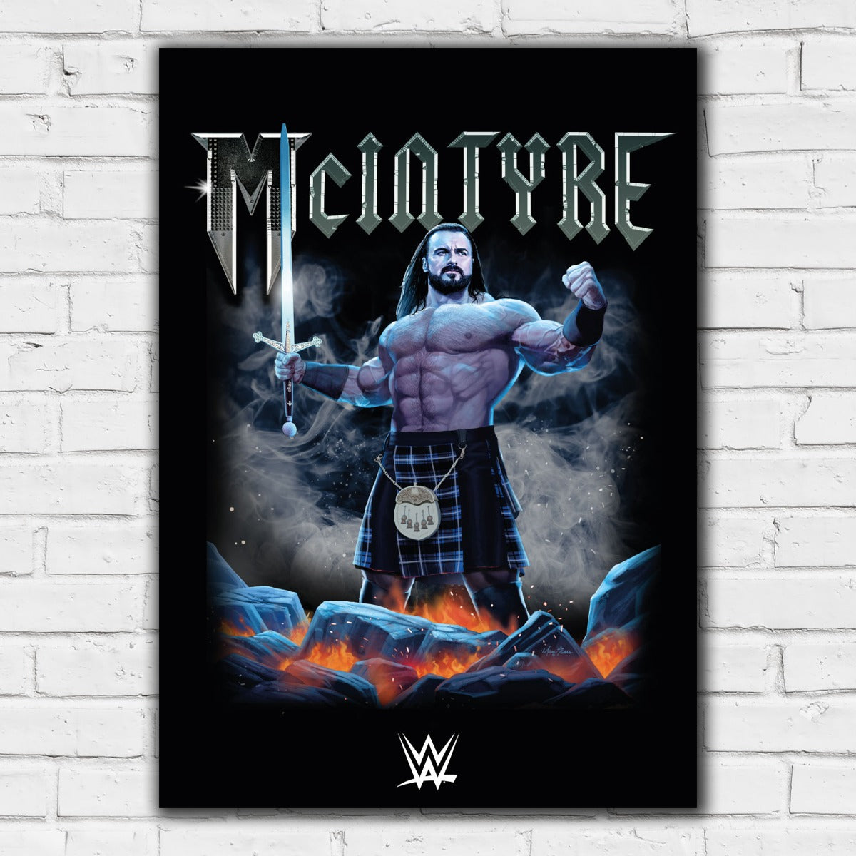 Drew McIntyre Sword WWE Print Poster
