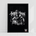 Hollywood Hulk Hogan Black & White Graphic WWE Print Poster