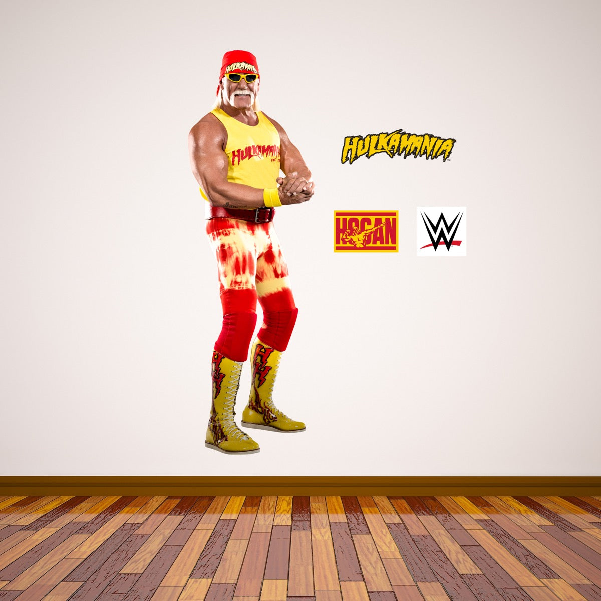 Hulk Hogan WWE Cutout Wall Sticker + Bonus Decals